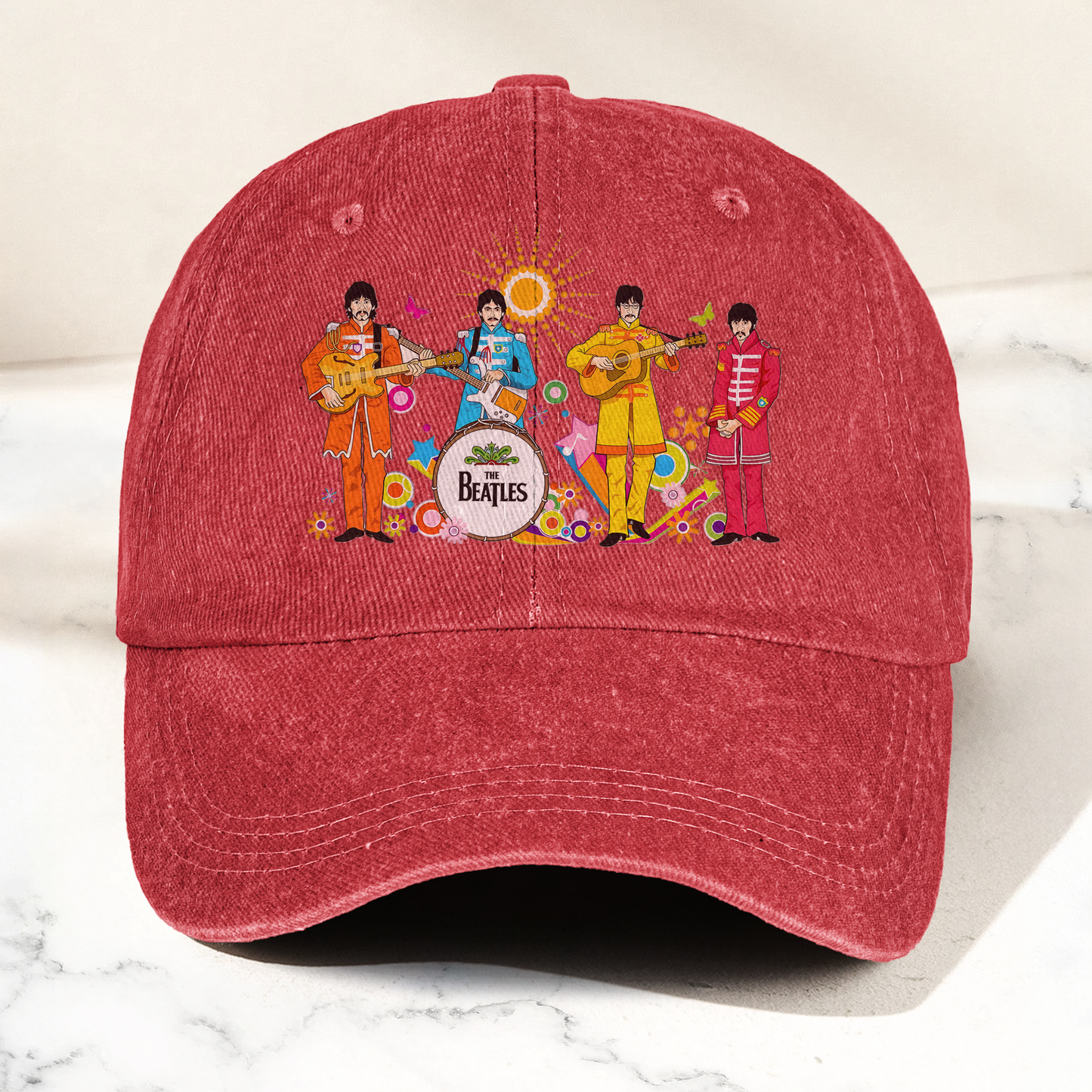 Pepper's Lonely Hearts Club Band Denim Cap – Retro The Beatles Tribute Merch Dad Hat (With Box)