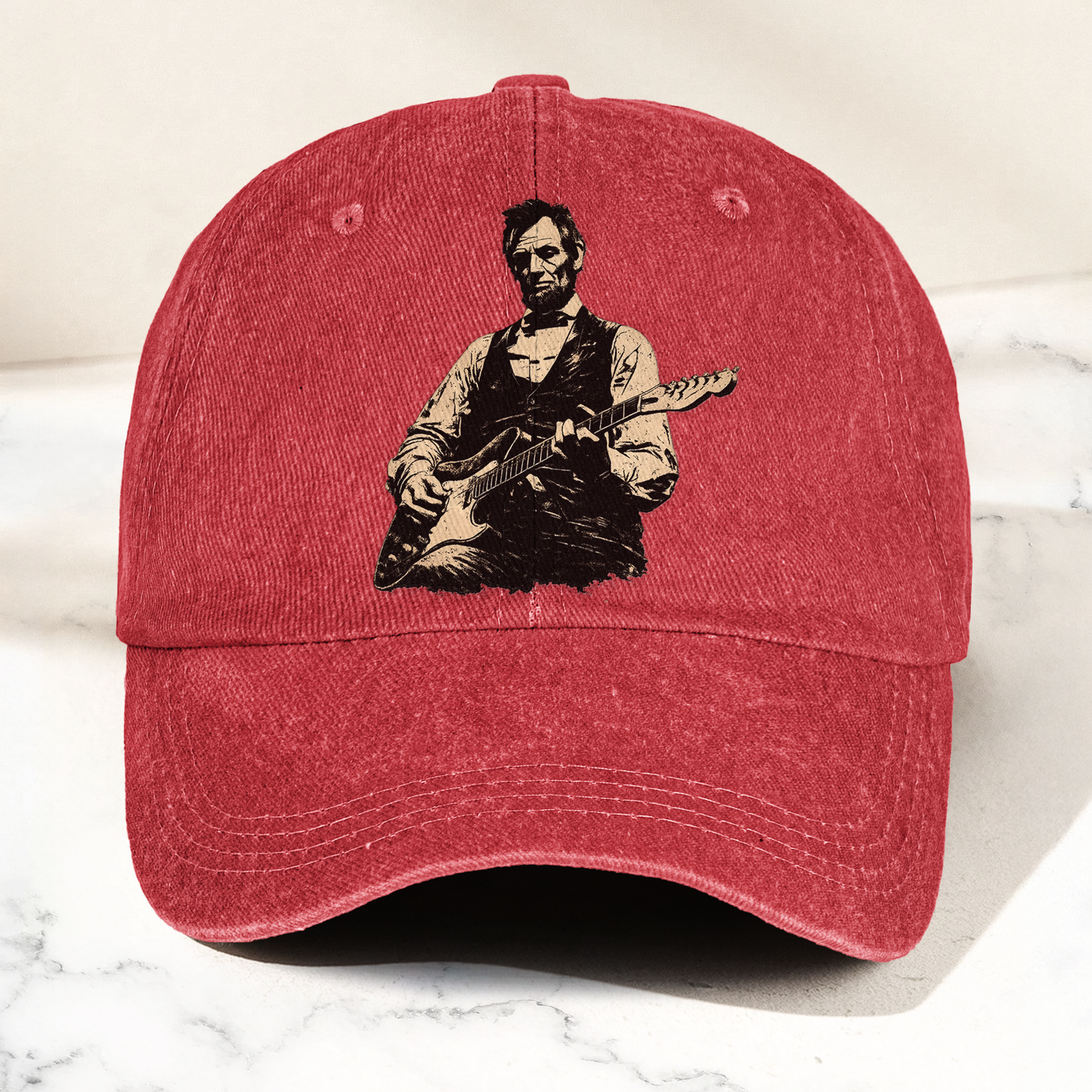 Abraham Lincoln Patriotic History Denim Cap – Vintage Dad Cap Gift For Dad (With Box)