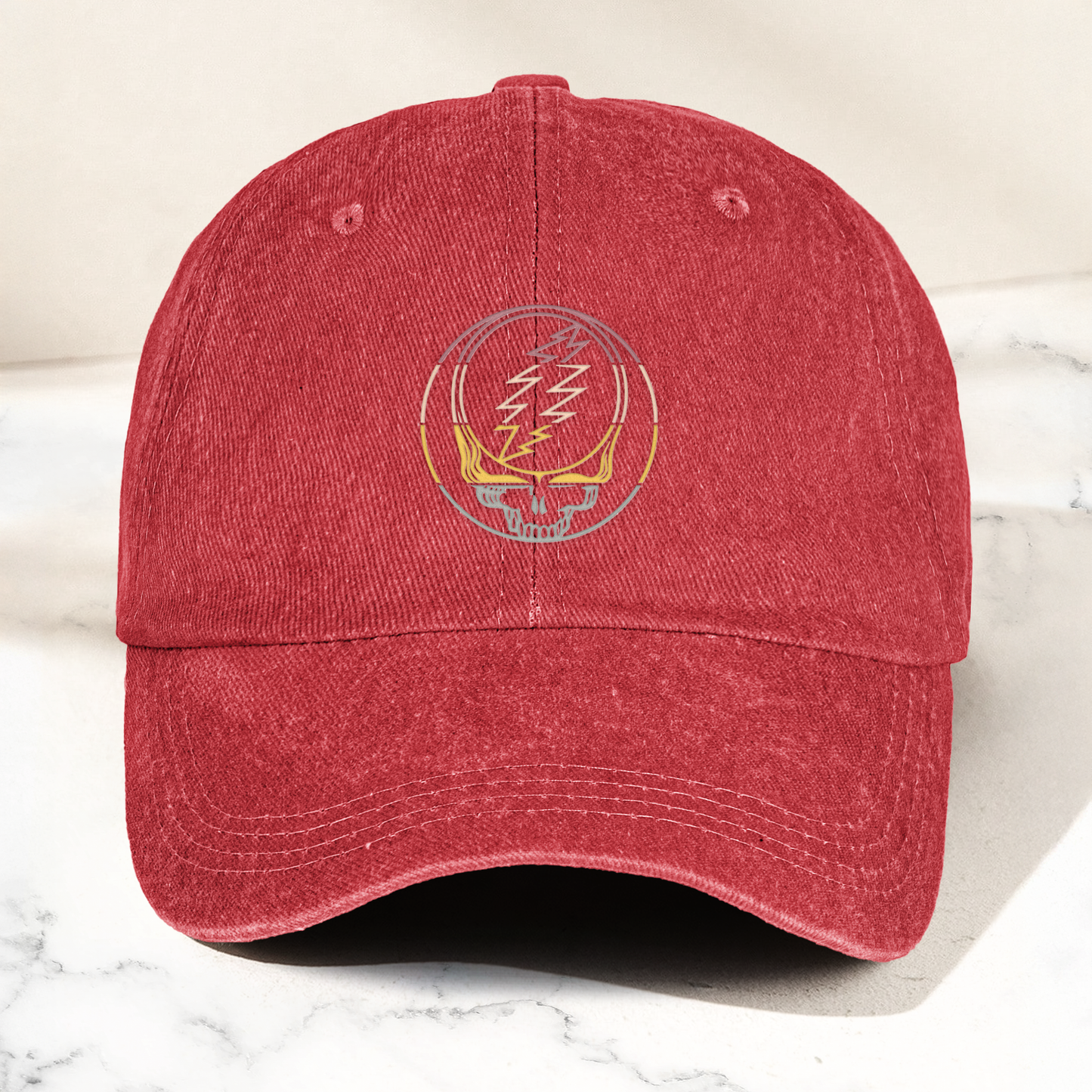 Grateful Dead Dad Cap – Lightning Skull Minimal Dad Hat