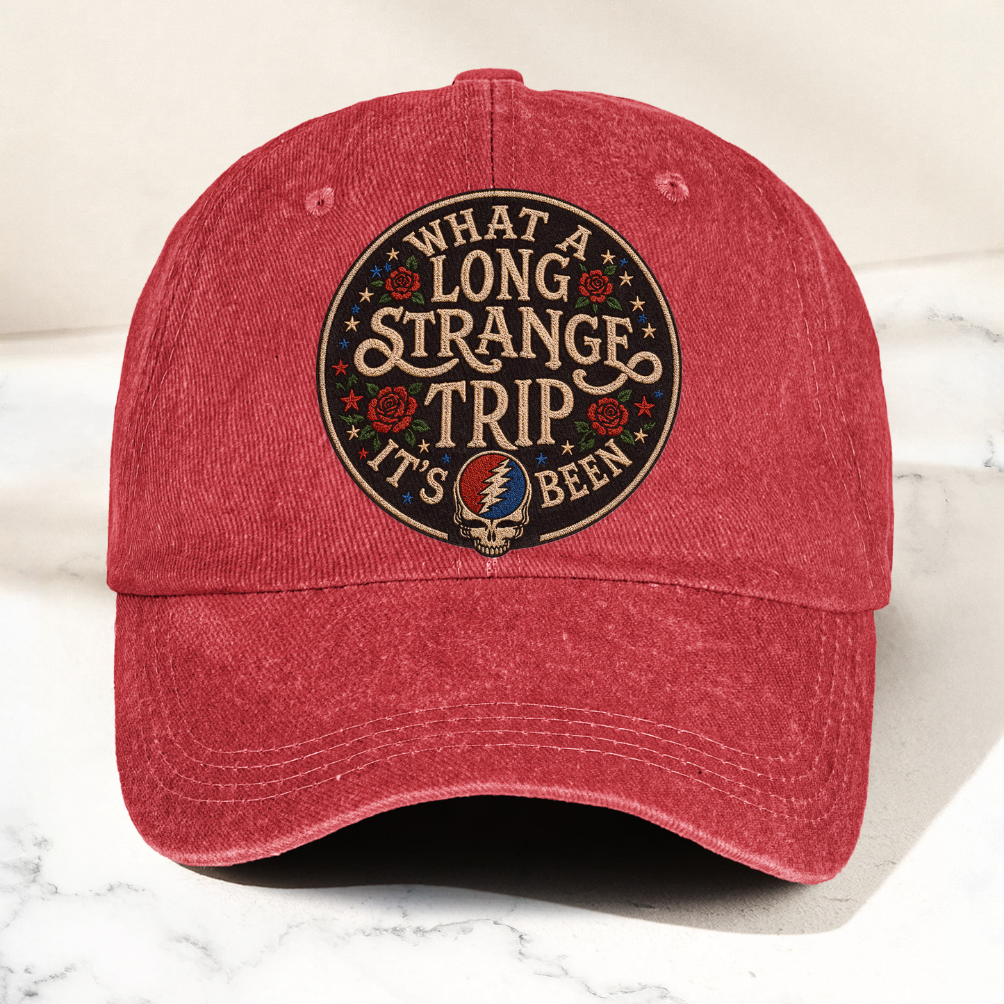 Grateful Dead What A Long Strange Trip It’s Been Vintage Dad Hat – Deadhead Camping Cap Gift