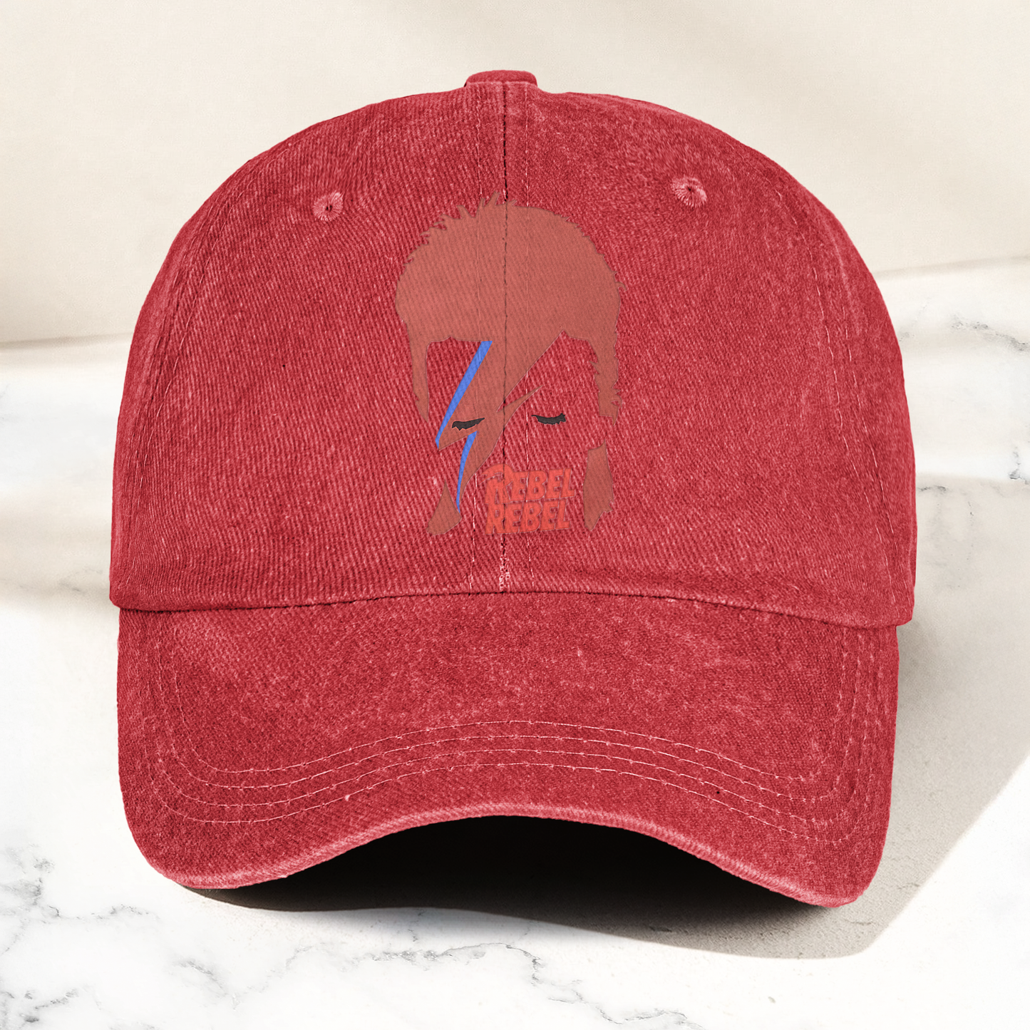 David Bowie Ziggy Stardust Rebel Rebel Denim Cap – Retro Music Fan Cap Gift For Dad (With Box)