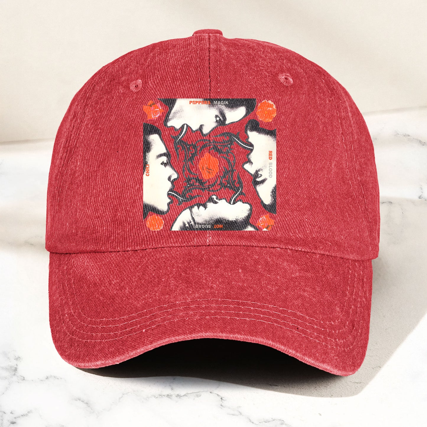 Blood Sugar Sex Magik Graphic Denim Cap – Vintage Red Hot Chili Peppers Album Merch Gift for Dad (With Box)