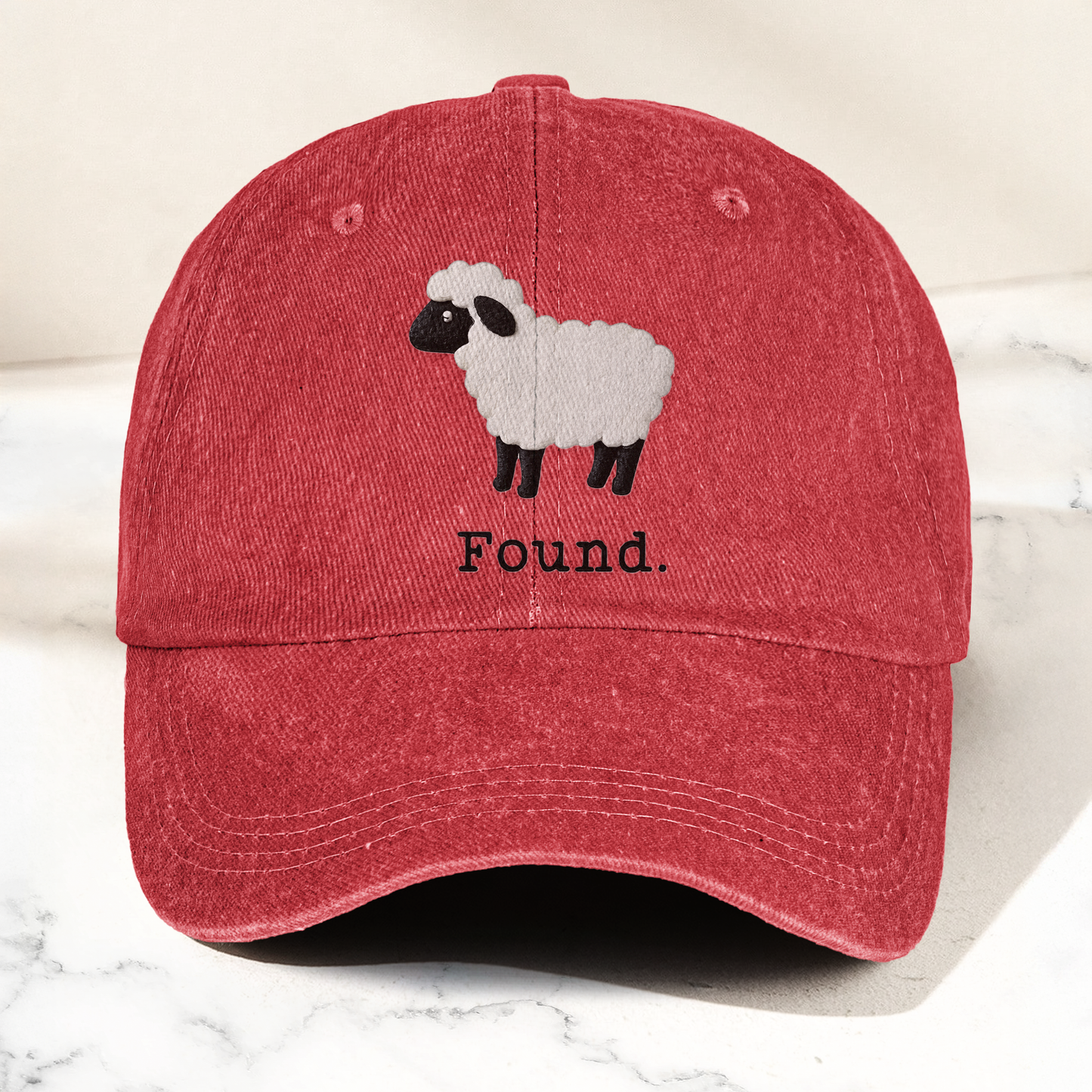 Found Lost Sheep Christian Faith Denim Cap – Vintage Dad Cap Gift For Dad (With Box)