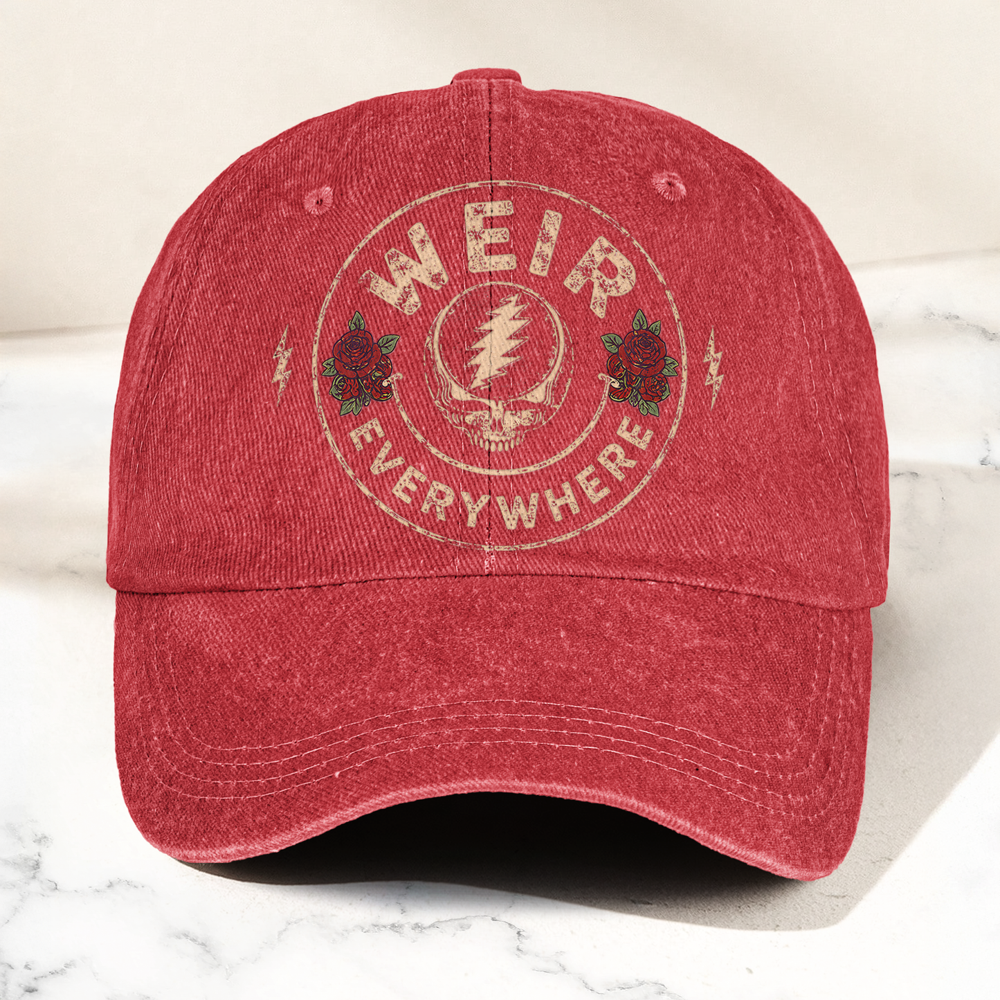 Grateful Dead Weir Everywhere Steal Your Face Bob Weir Denim Cap – Retro Vintage Dad Cap Gift For Dad (With Box)