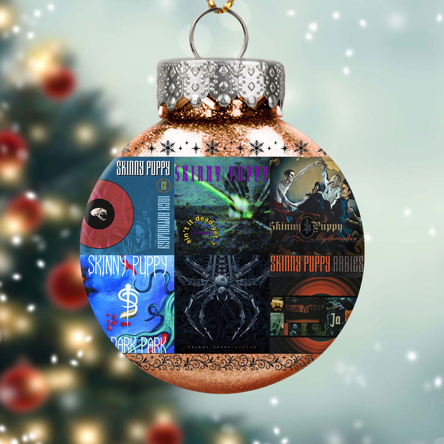 Skinny Puppy Album Collage Ornament – Industrial Rock Christmas Decoration