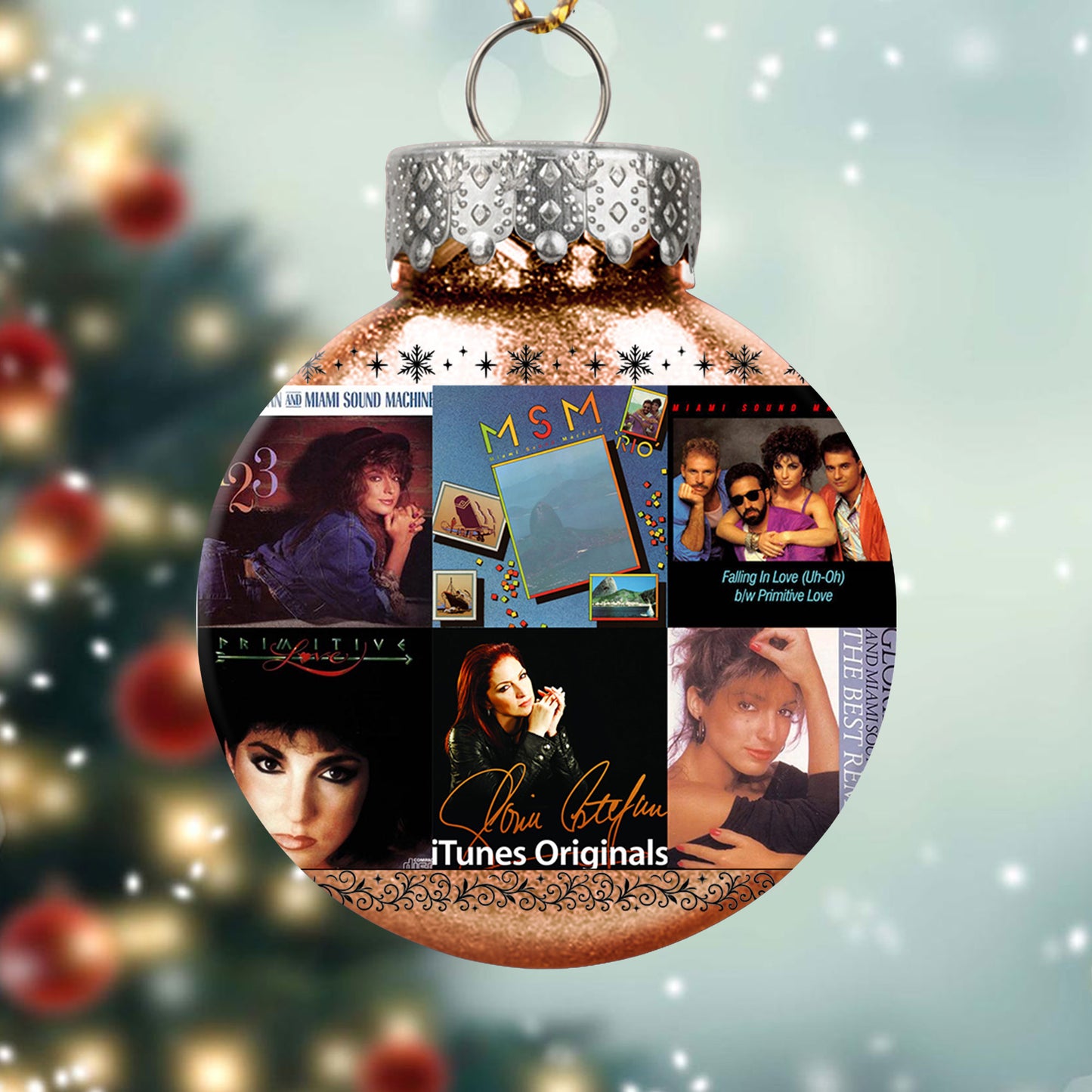 Gloria Estefan & Miami Sound Machine Album Collage Ornament – Latin Pop Christmas Decoration