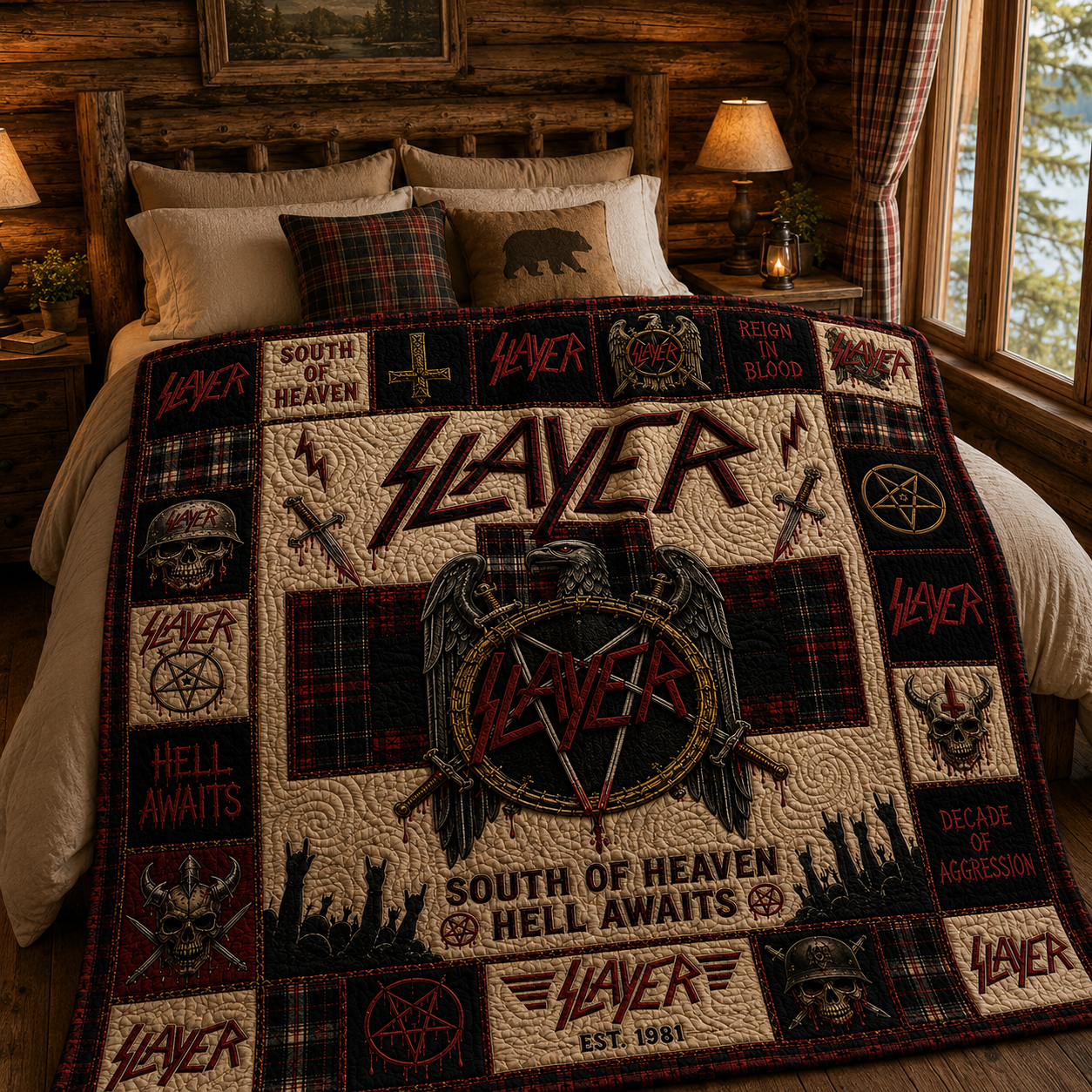 Slayer Quilt Blanket – Forever Rock And Roll High Quality Quilt Blanket Version 2