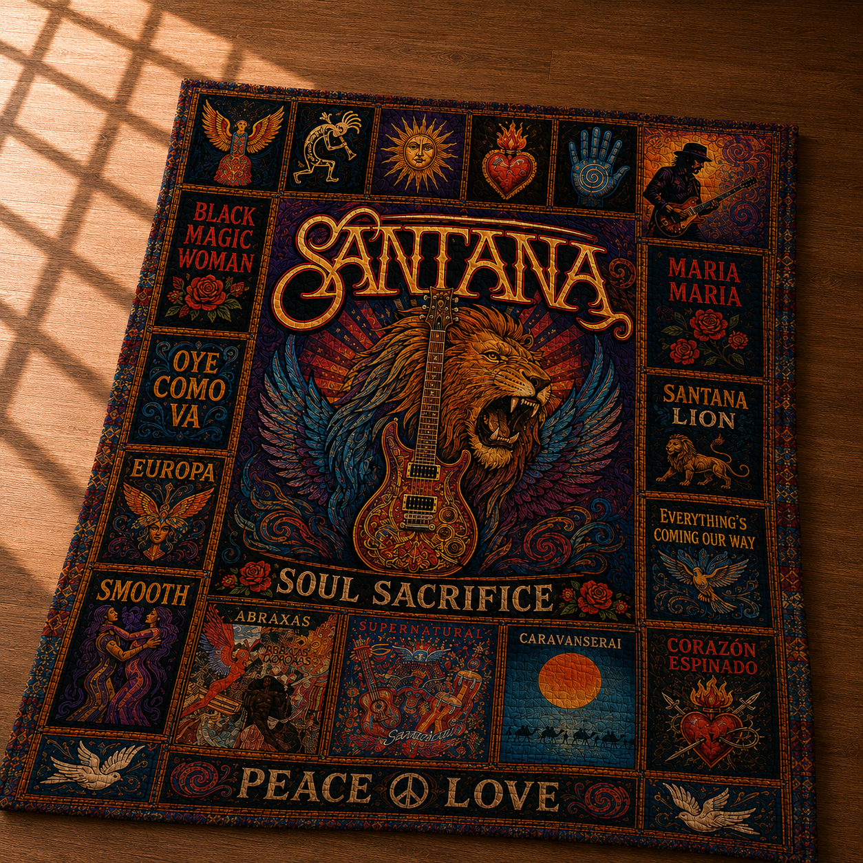 Santana Quilt Blanket – Tribute To The Mexican Legend Quilt Blanket