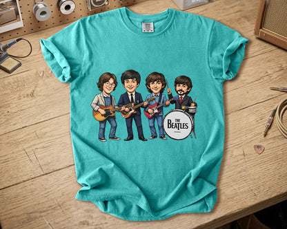 The Beatles Band Members Comfort Colors Tee – John Lennon Paul McCartney George Harrison Ringo Starr Classic Rock Tribute Shirt