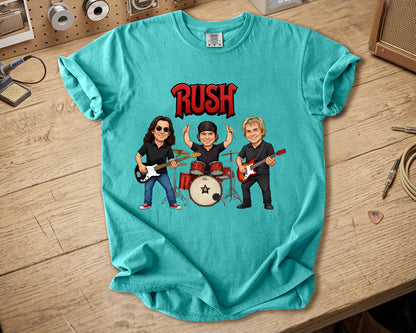 Rush Comfort Colors Tee – Geddy Lee Neil Peart Alex Lifeson Band Members Tribute Shirt