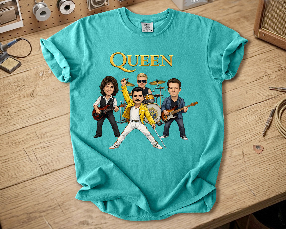 Queen Comfort Colors Tee – Freddie Mercury Band Members Tribute Classic Rock Shirt