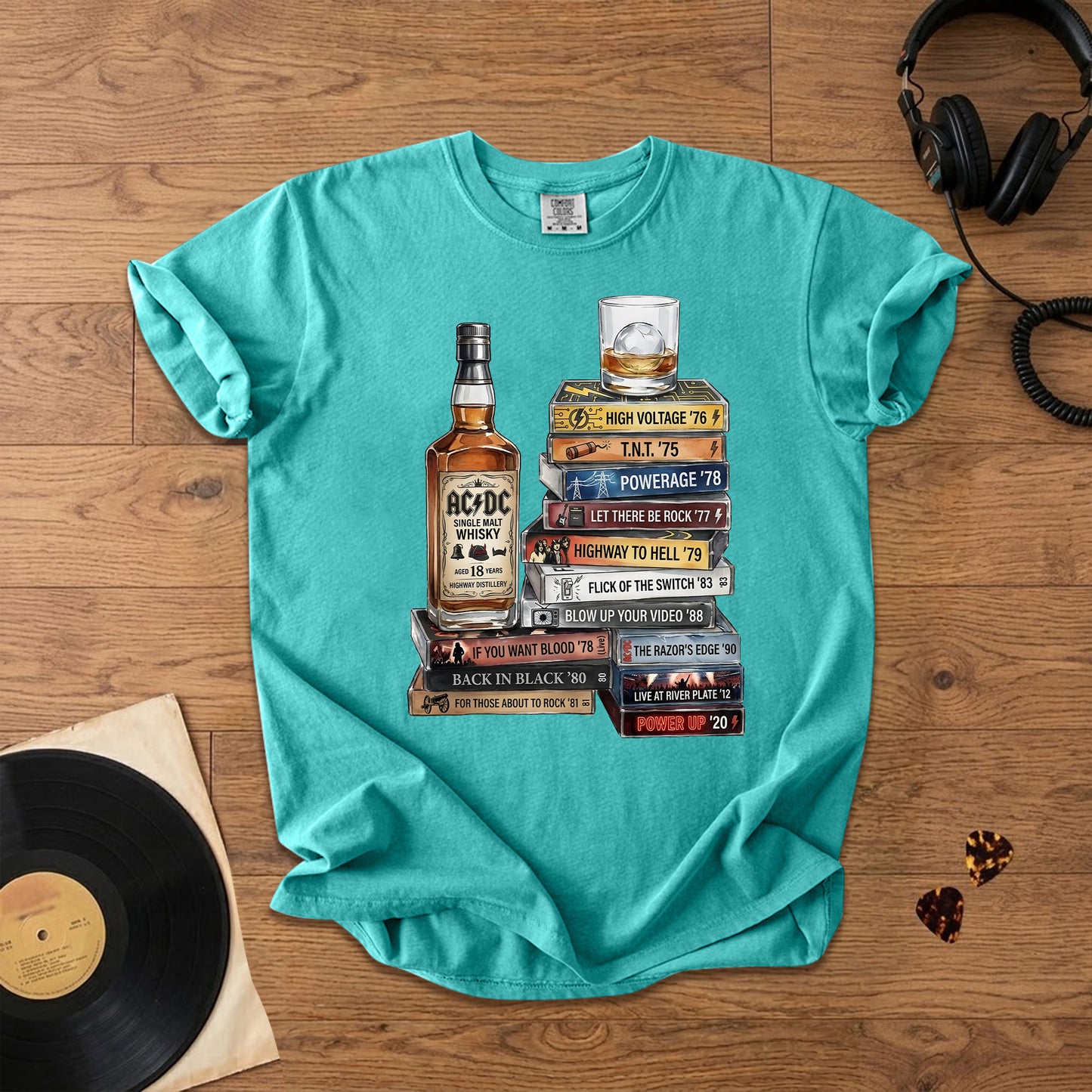 ACDC Cassette Album Collection T-Shirt – Retro Rock Music ACDC Merch Tee