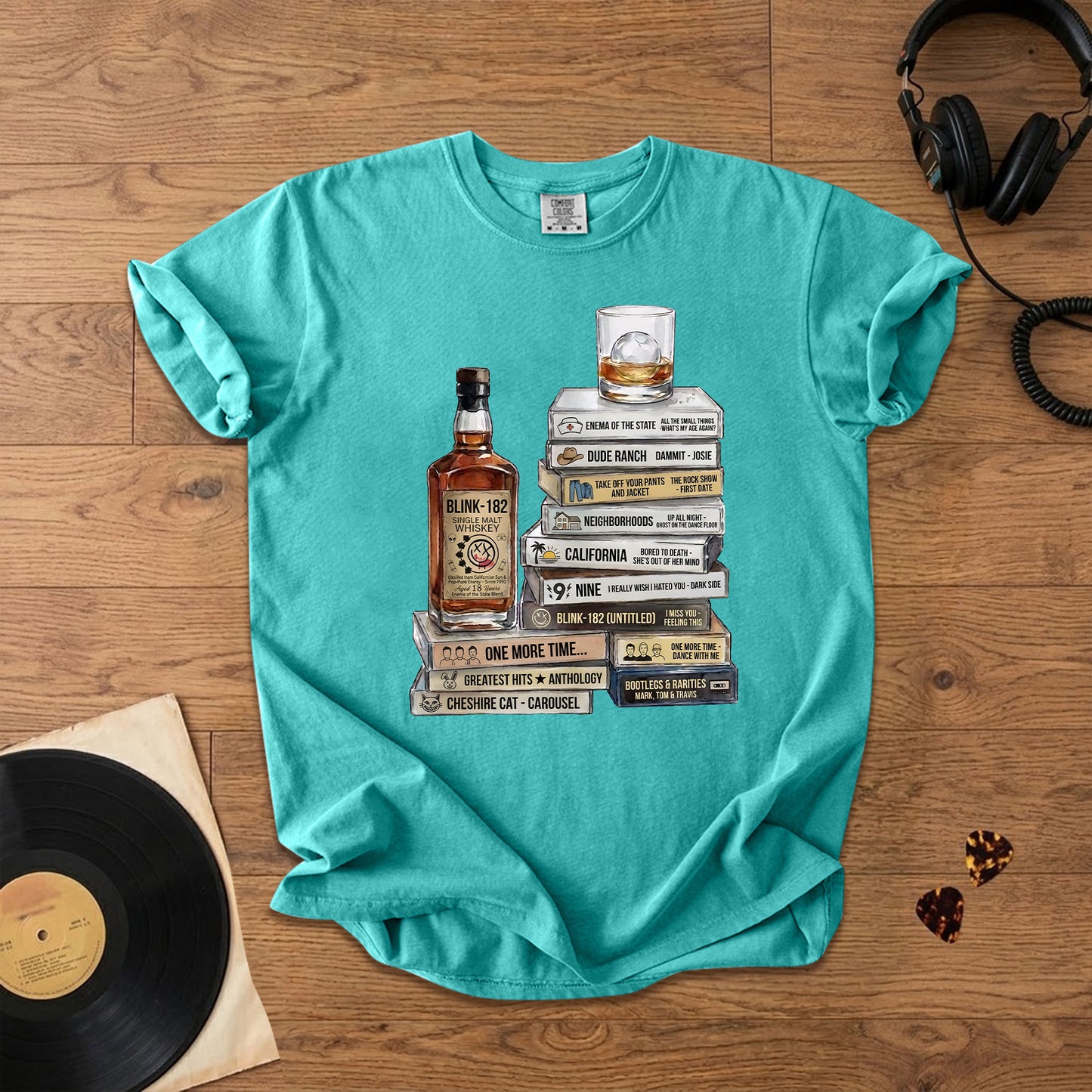 Blink-182 Cassette Album Collection T-Shirt – Retro Rock Music Blink-182 Merch Tee