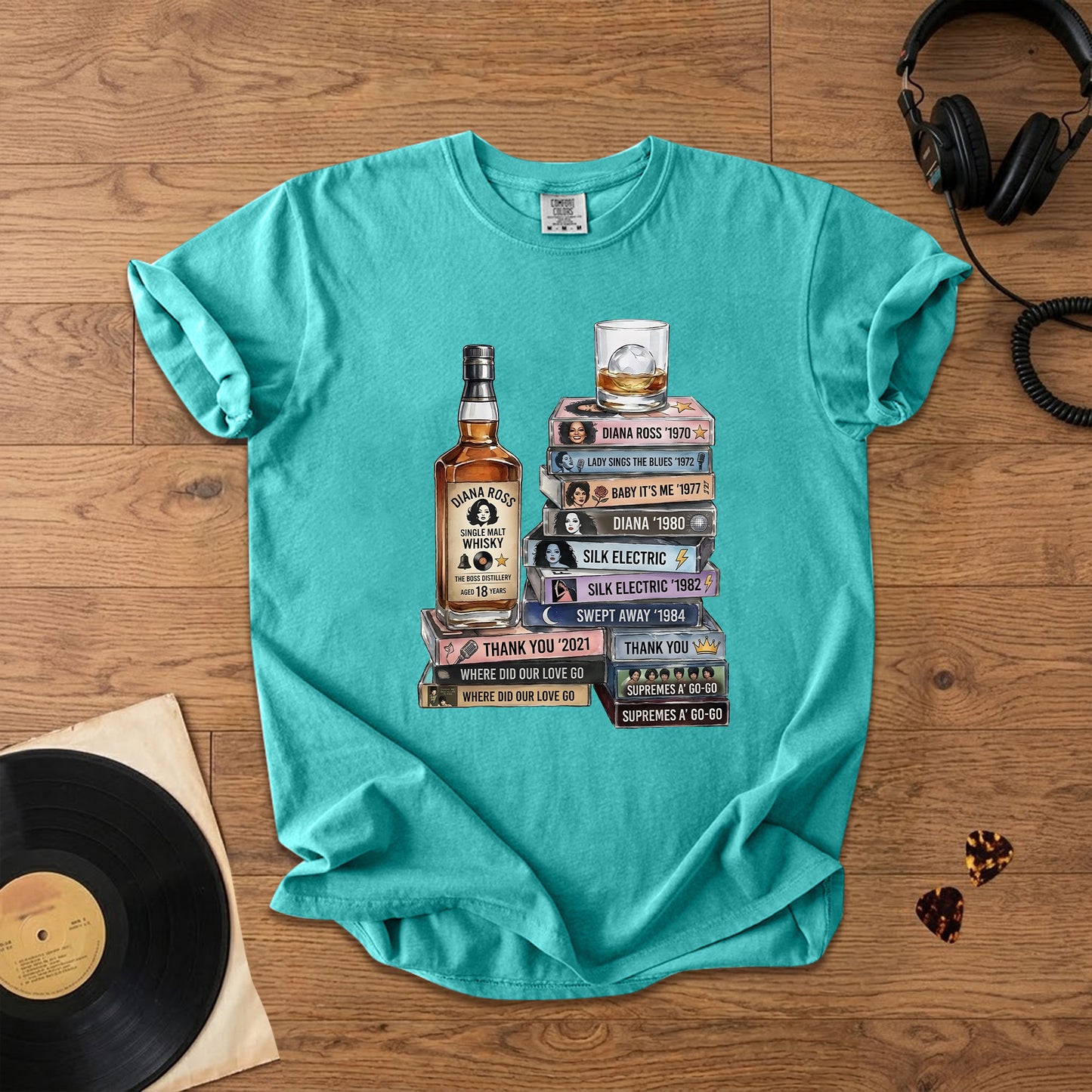 Diana Ross Cassette Album Collection T-Shirt – Retro Rock Music Diana Ross Merch Tee