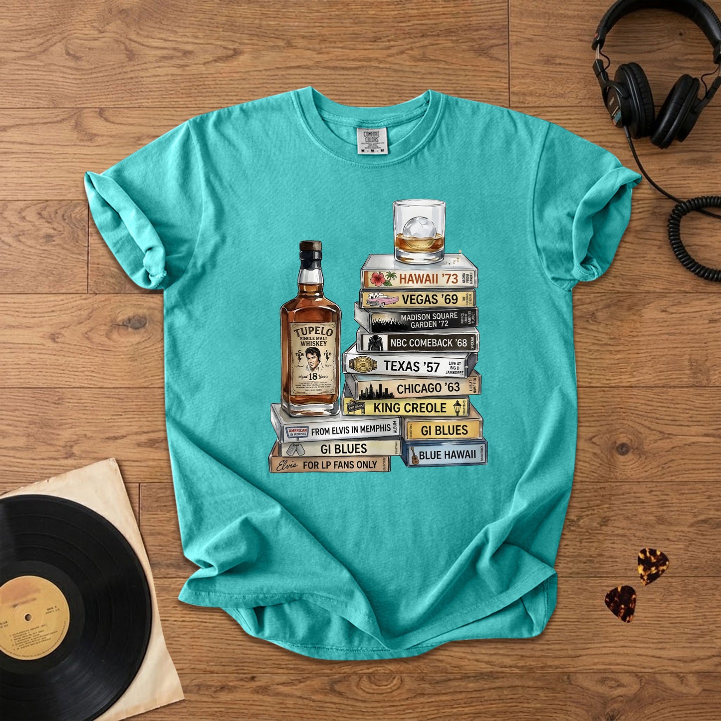 Elvis Presley Cassette Album Collection T-Shirt – Retro Rock Music Elvis Presley Merch Tee