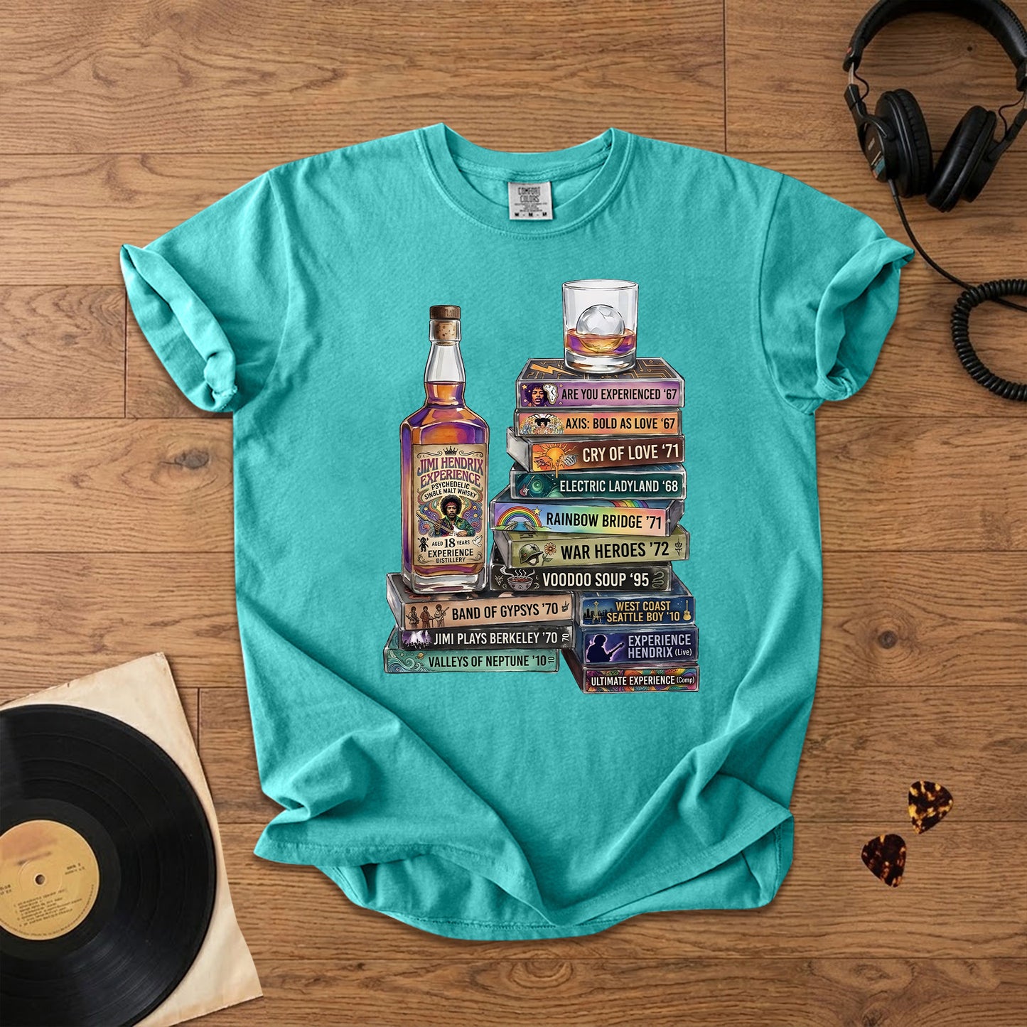 Jimi Hendrix Cassette Album Collection T-Shirt – Retro Rock Music Jimi Hendrix Merch Tee