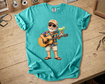 Jimmy Buffett Comfort Colors Tee – Margaritaville Guitar Vibes Island Lifestyle Shirt