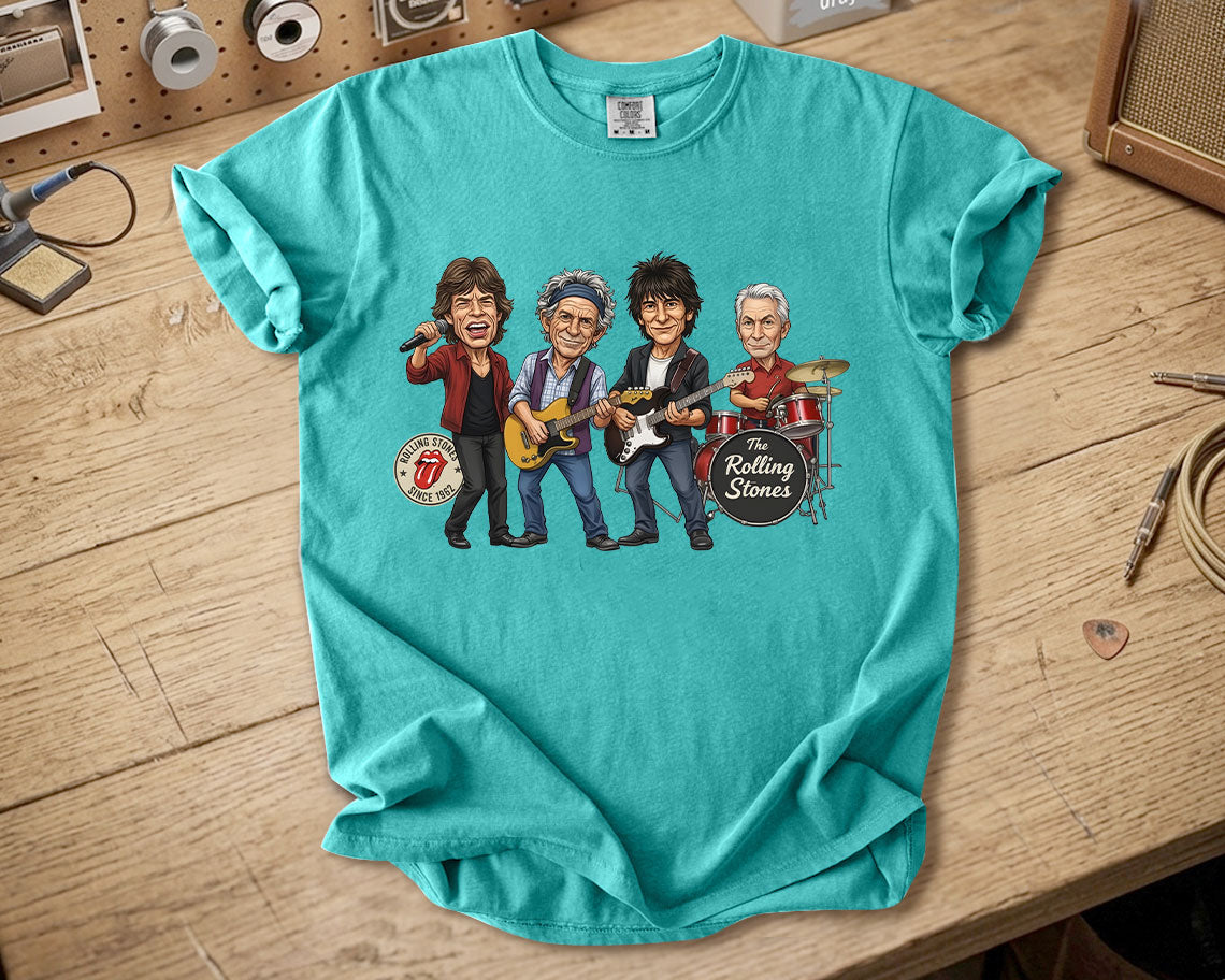 The Rolling Stones Comfort Colors Tee – Mick Jagger Keith Richards Band Members Tribute Classic Rock Shirt
