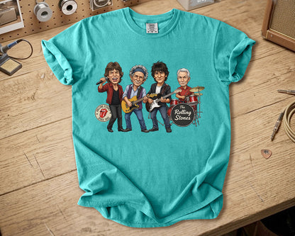 The Rolling Stones Comfort Colors Tee – Mick Jagger Keith Richards Band Members Tribute Classic Rock Shirt