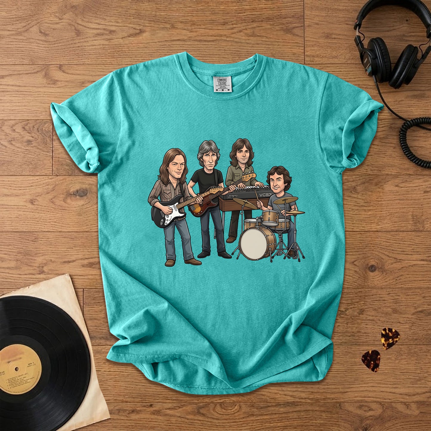 Pink Floyd Inspired Cartoon Band Comfort Tee – Classic Rock Graphic T-Shirt
