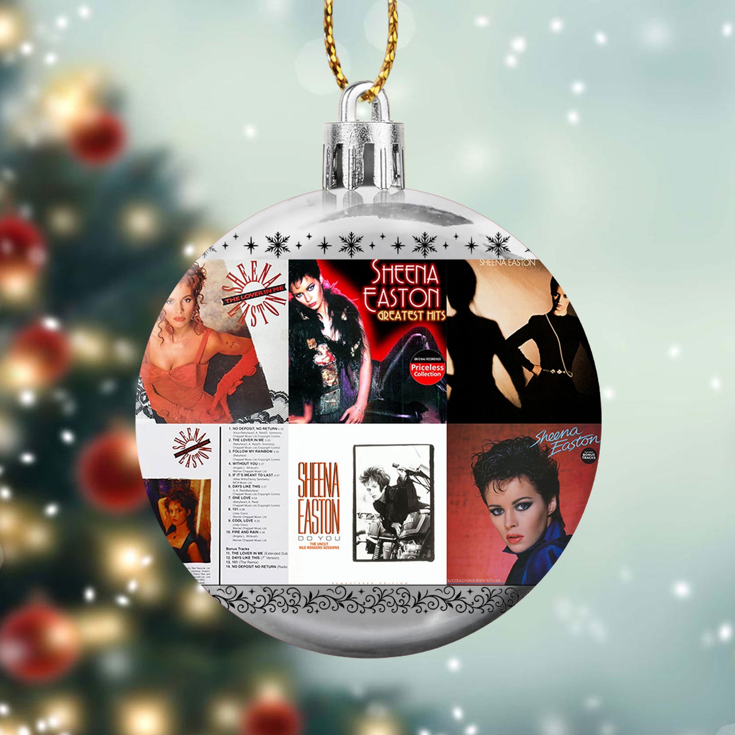 Sheena Easton Album Collage Ornament – Pop Icon Christmas Decoration