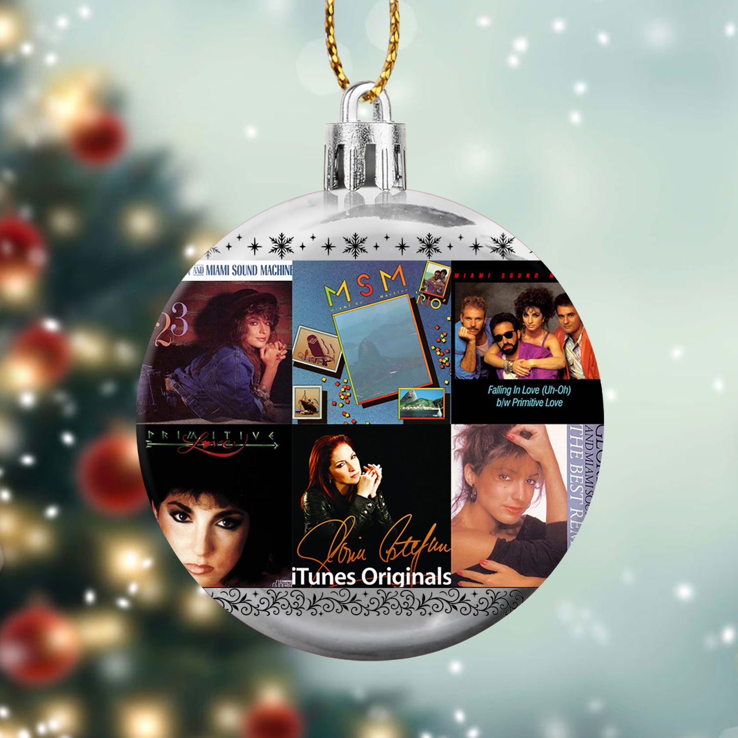 Gloria Estefan & Miami Sound Machine Album Collage Ornament – Latin Pop Christmas Decoration