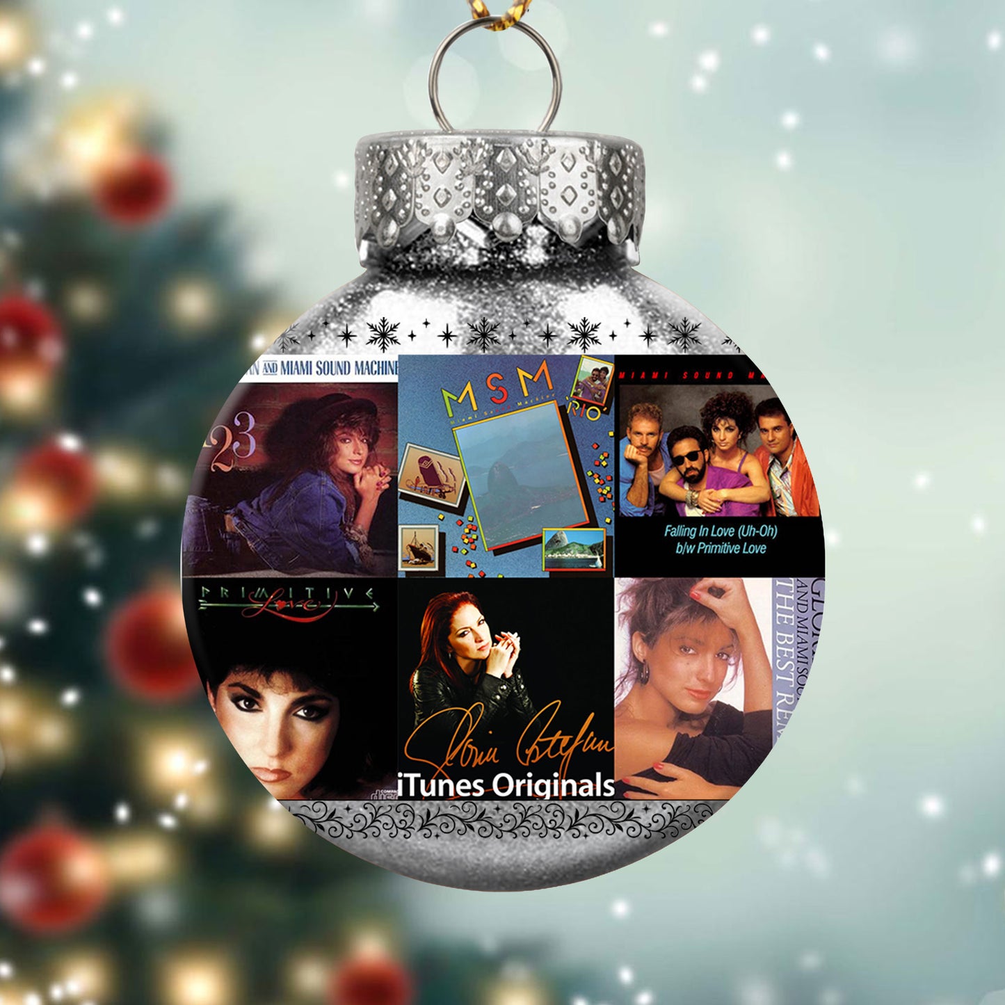 Gloria Estefan & Miami Sound Machine Album Collage Ornament – Latin Pop Christmas Decoration