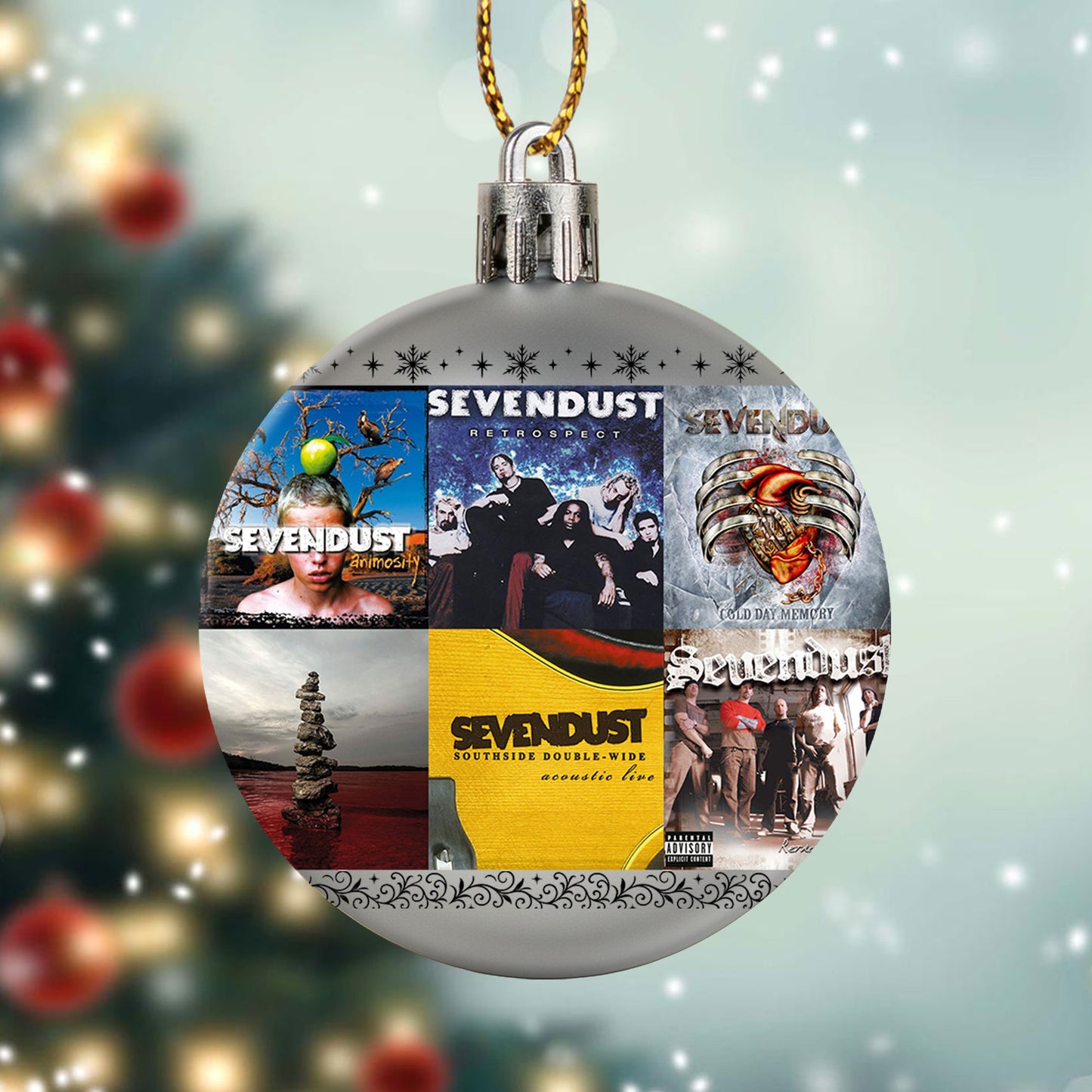 Sevendust Ball Ornament – A Rocking Christmas Gift for Metal Fans