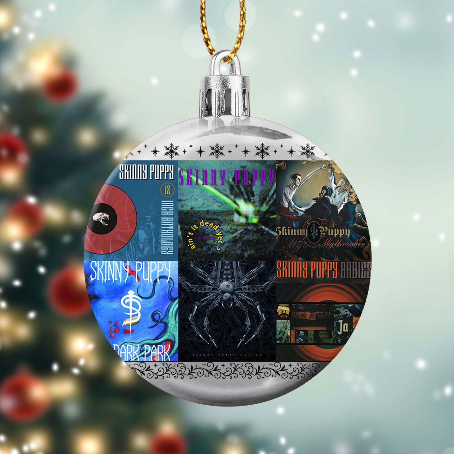 Skinny Puppy Album Collage Ornament – Industrial Rock Christmas Decoration