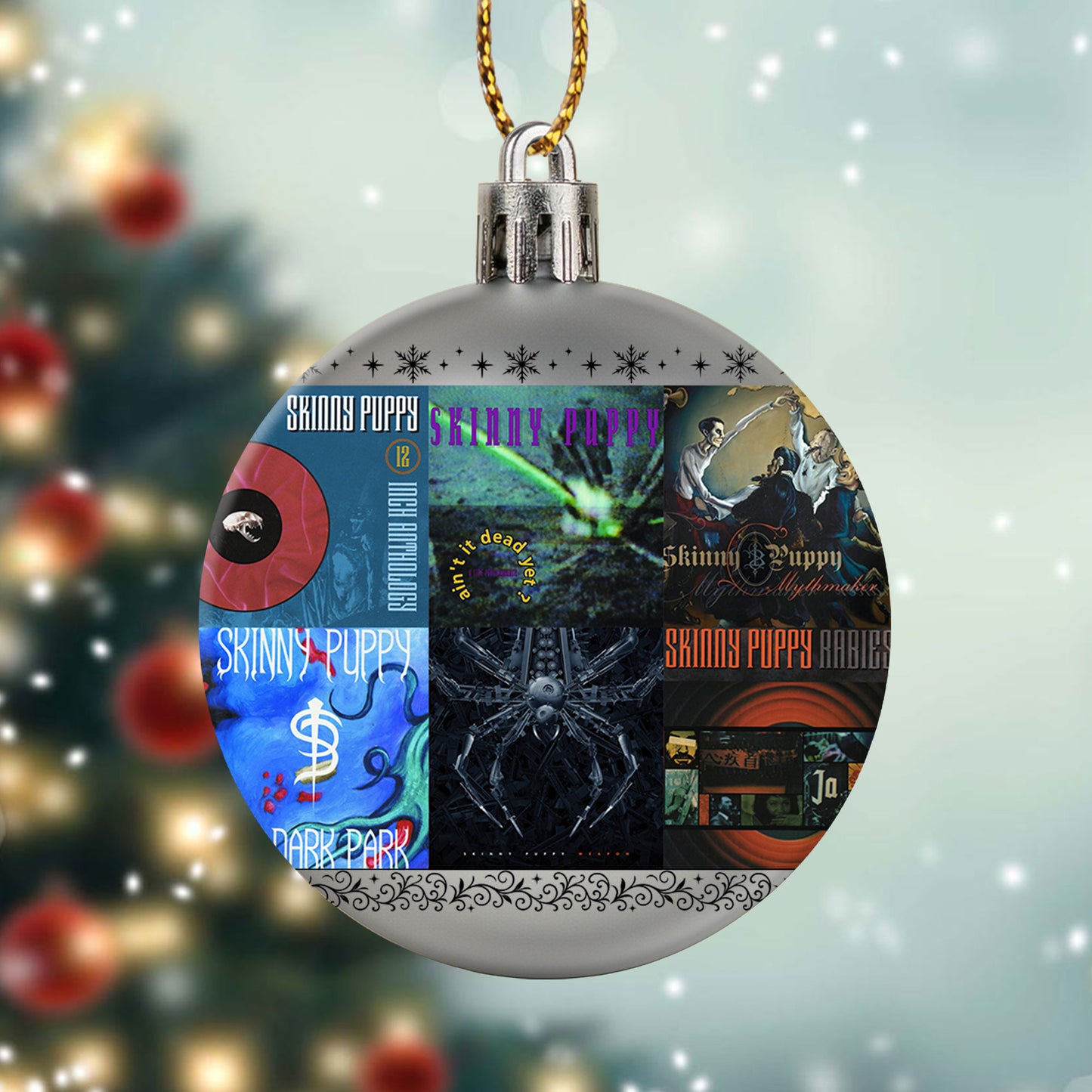 Skinny Puppy Album Collage Ornament – Industrial Rock Christmas Decoration