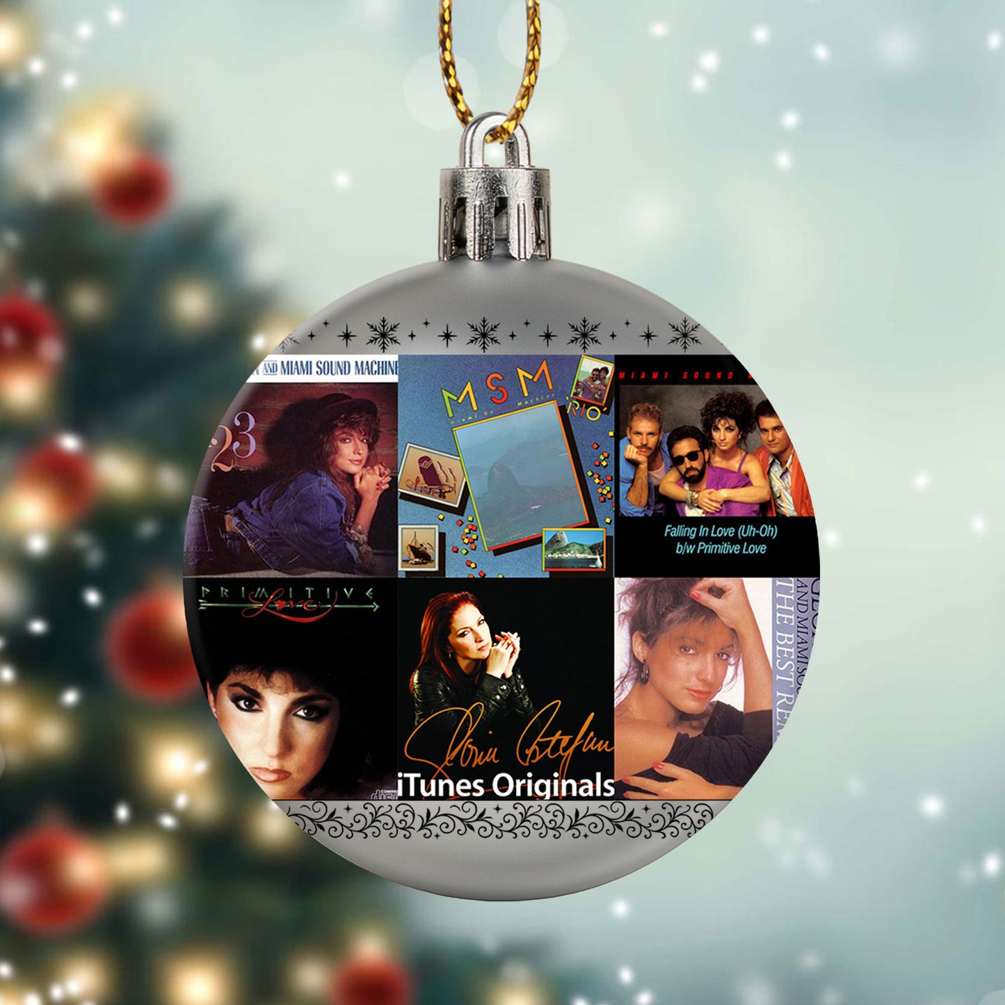 Gloria Estefan & Miami Sound Machine Album Collage Ornament – Latin Pop Christmas Decoration