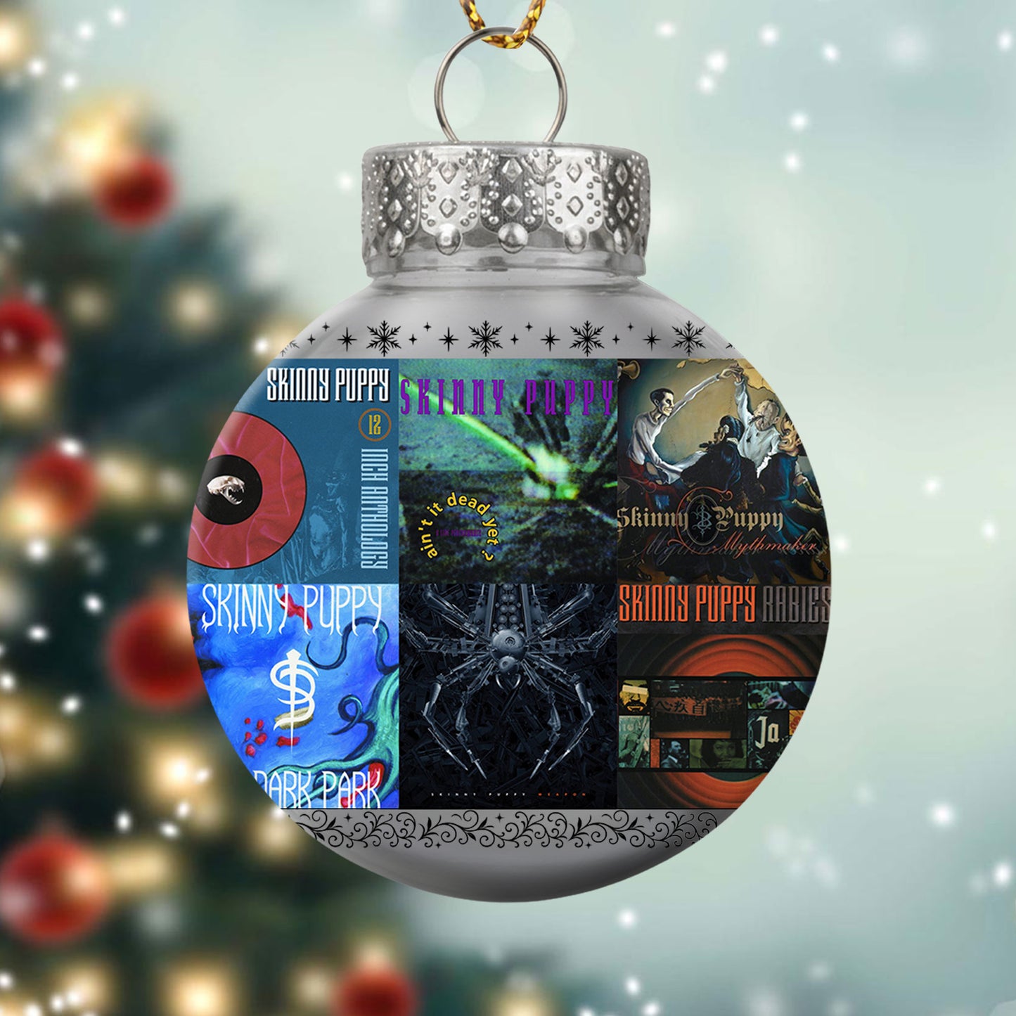 Skinny Puppy Album Collage Ornament – Industrial Rock Christmas Decoration