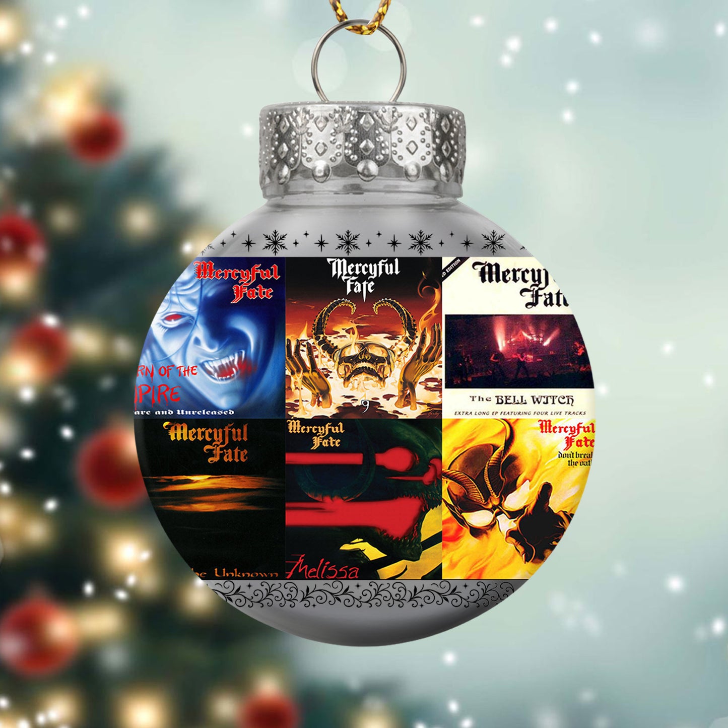 Mercyful Fate Album Collage Ornament – Heavy Metal Christmas Decoration