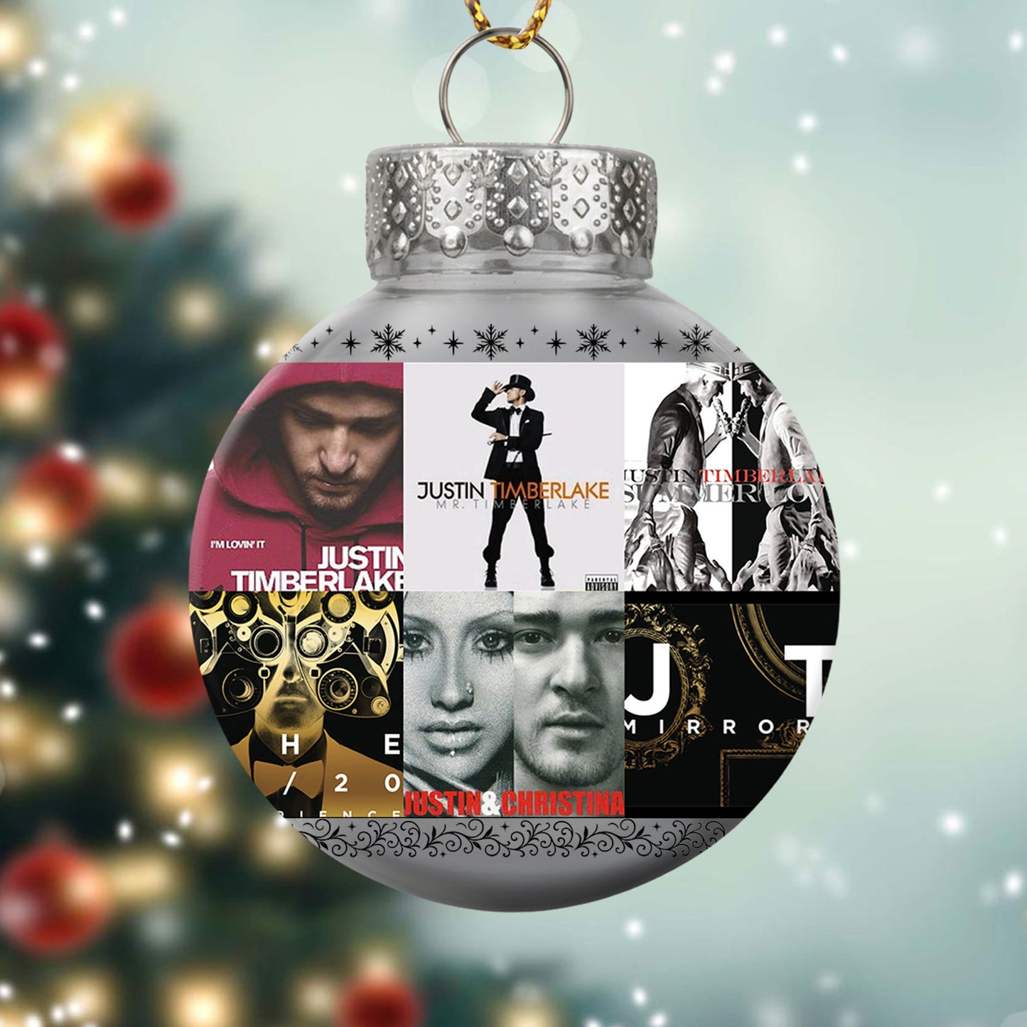 Justin Timberlake Album Collage Ornament – Pop & R&B Christmas Decoration