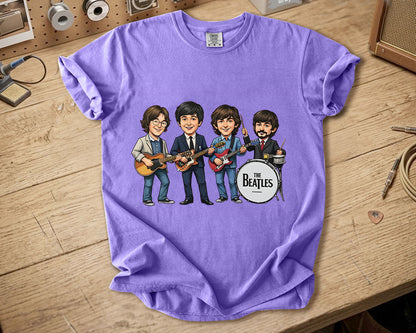 The Beatles Band Members Comfort Colors Tee – John Lennon Paul McCartney George Harrison Ringo Starr Classic Rock Tribute Shirt