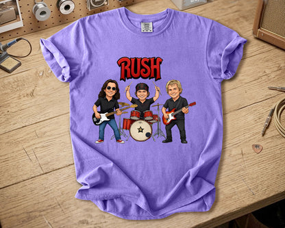 Rush Comfort Colors Tee – Geddy Lee Neil Peart Alex Lifeson Band Members Tribute Shirt