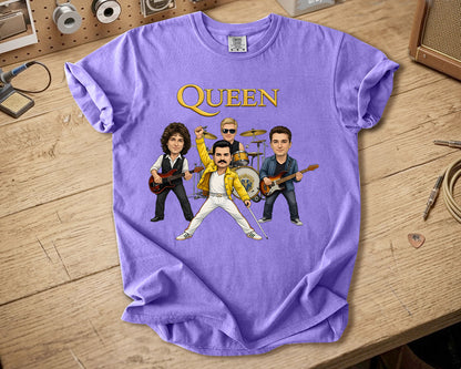 Queen Comfort Colors Tee – Freddie Mercury Band Members Tribute Classic Rock Shirt