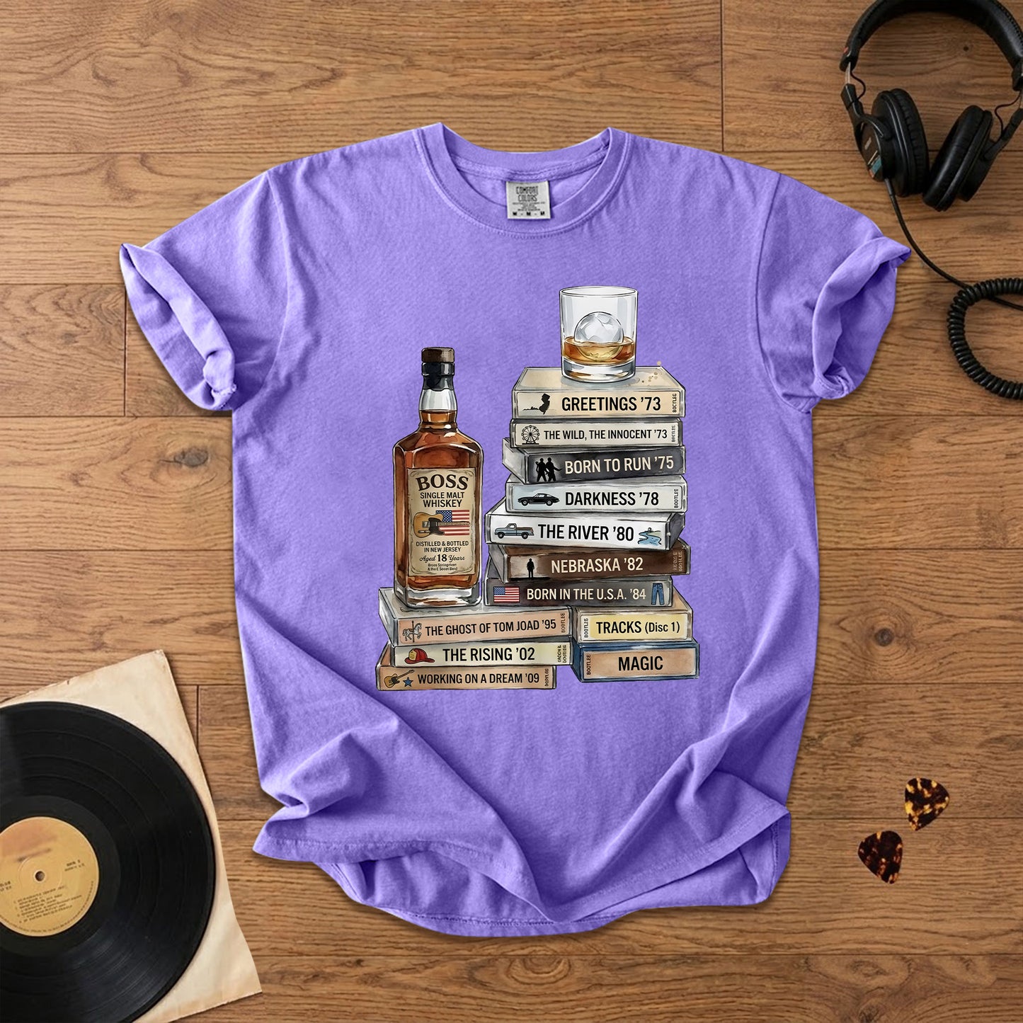 Bruce Springsteen Cassette Album Collection T-Shirt – Vinatge Rock Music Bruce Springsteen Merch Tee