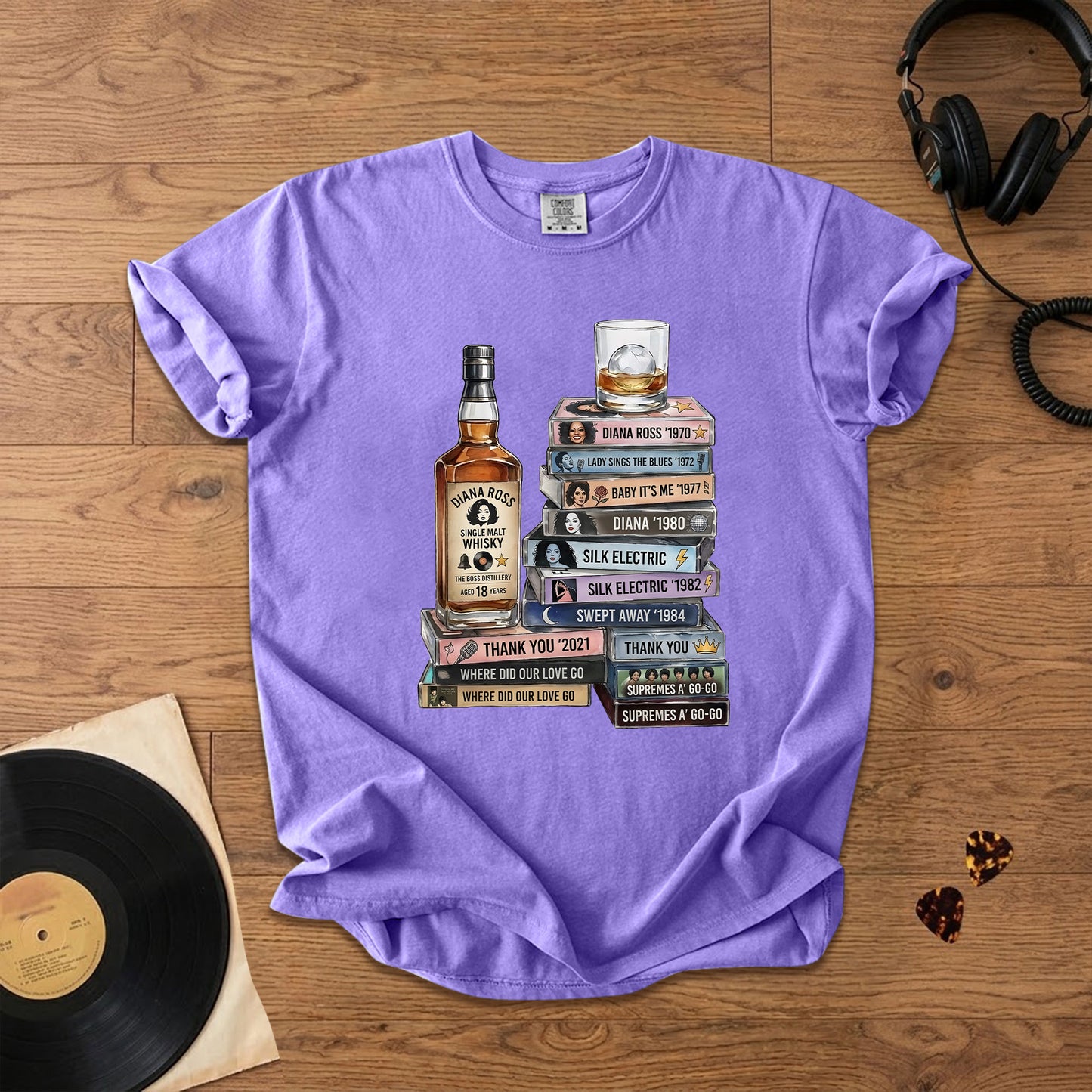 Diana Ross Cassette Album Collection T-Shirt – Retro Rock Music Diana Ross Merch Tee