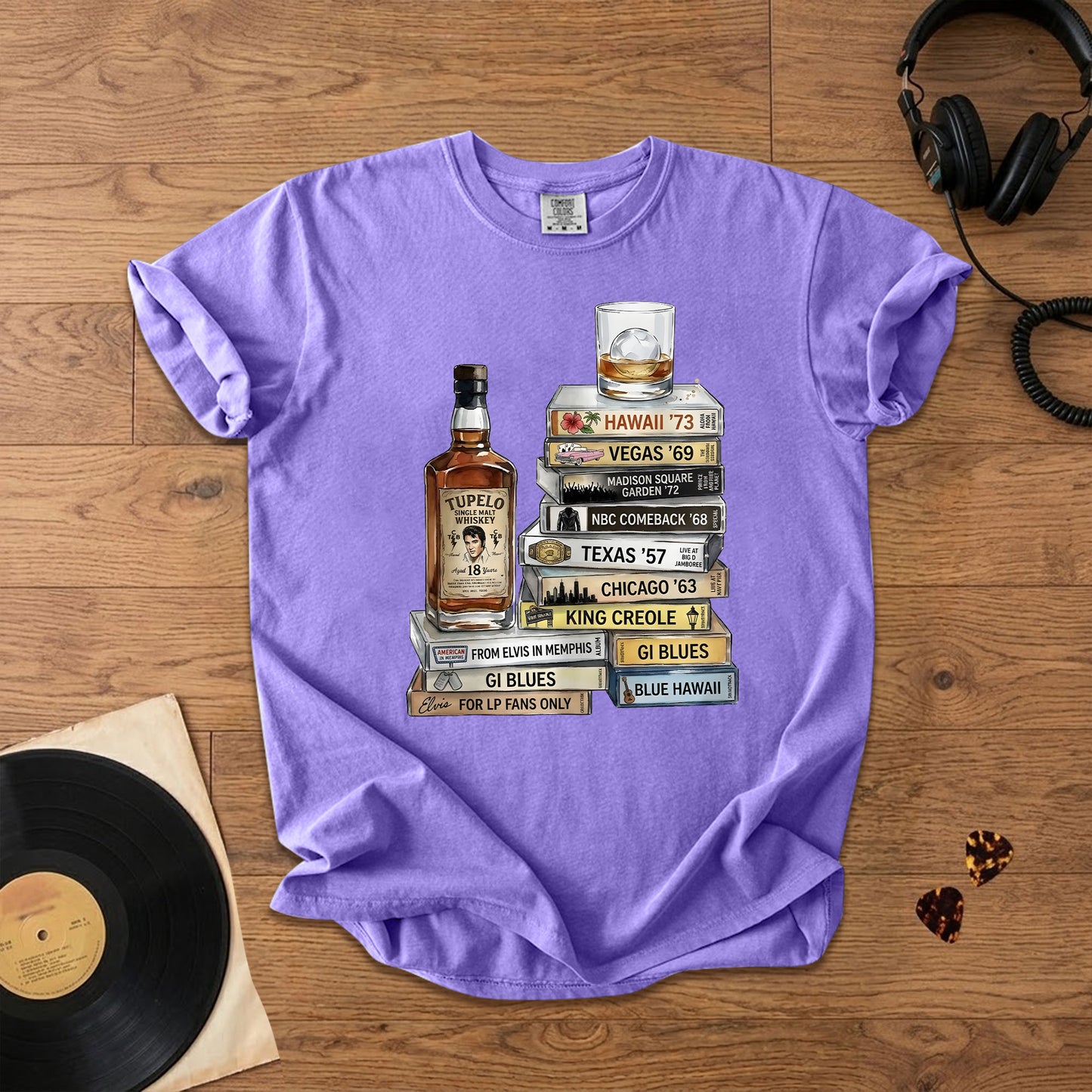Elvis Presley Cassette Album Collection T-Shirt – Retro Rock Music Elvis Presley Merch Tee