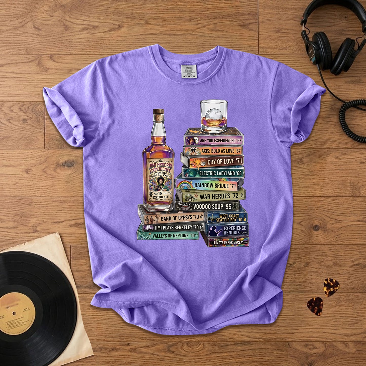 Jimi Hendrix Cassette Album Collection T-Shirt – Retro Rock Music Jimi Hendrix Merch Tee