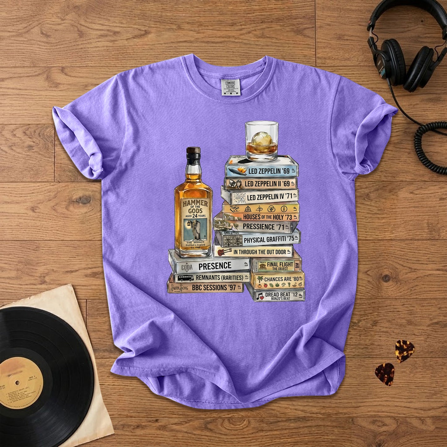 Led Zeppelin Cassette Album Collection T-Shirt – Retro Rock Music Led Zeppelin Merch Tee