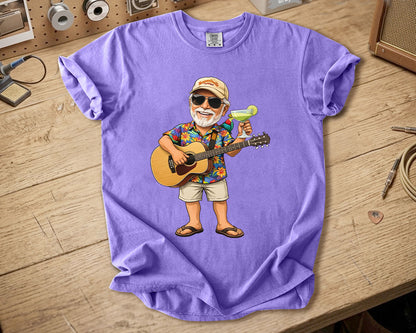 Jimmy Buffett Comfort Colors Tee – Margaritaville Guitar Vibes Island Lifestyle Shirt