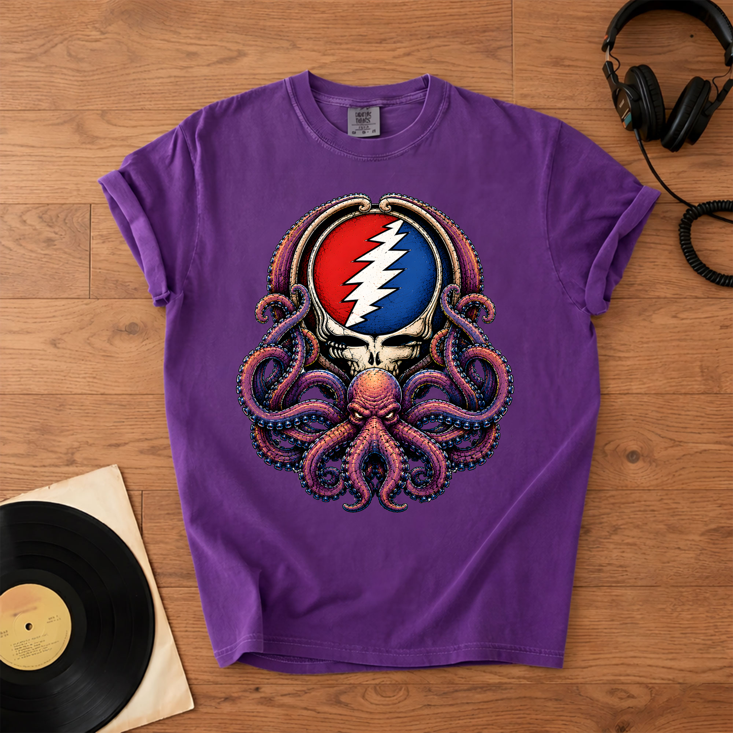 Grateful Dead Octopus Tentacles Graphic T-Shirt – Retro Rock Metal Music Fan Merch Tee