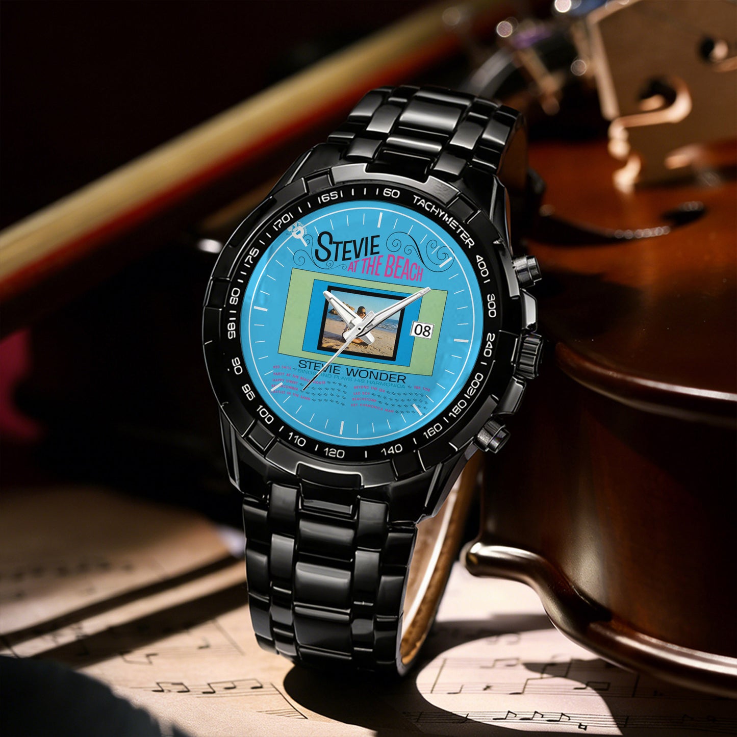 Stevie Wonder Albums Collection Watch - Multiple Classic Album Designs Available