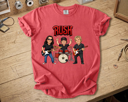 Rush Comfort Colors Tee – Geddy Lee Neil Peart Alex Lifeson Band Members Tribute Shirt