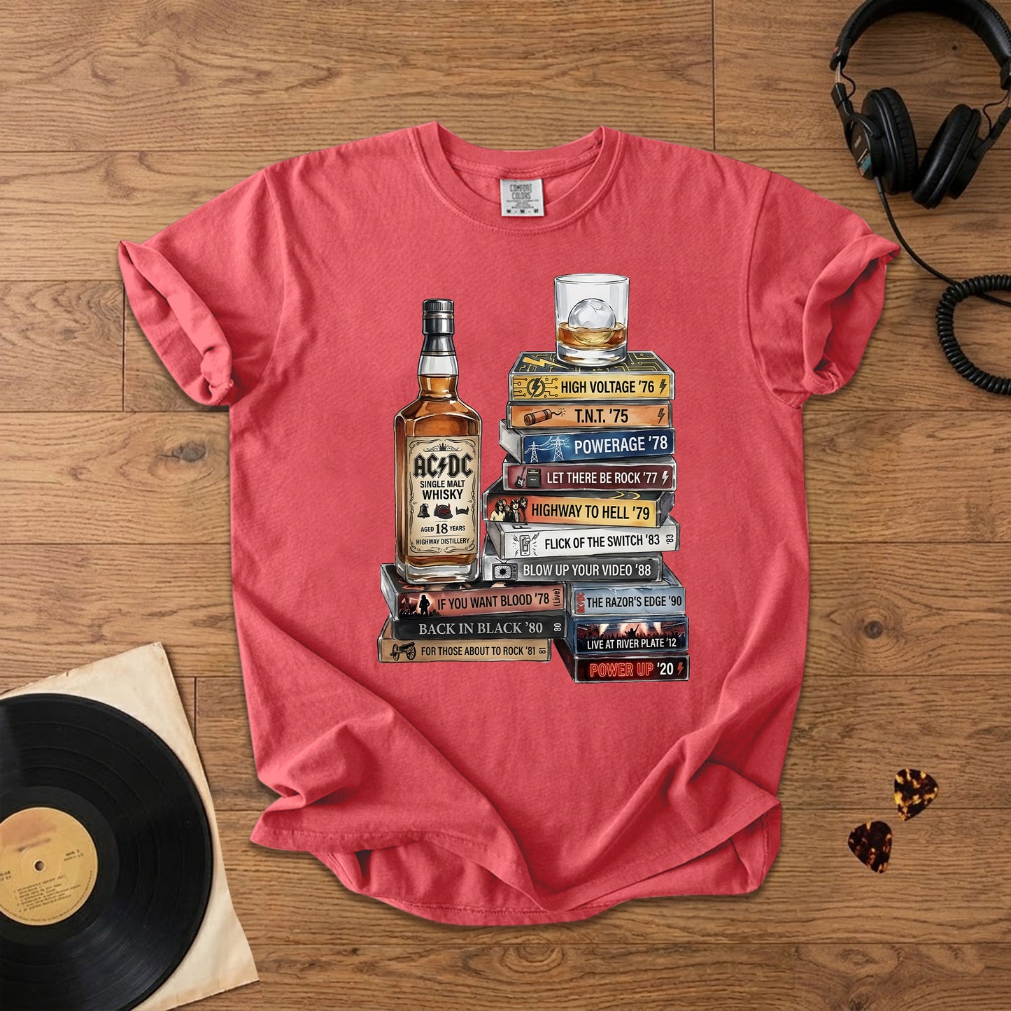 ACDC Cassette Album Collection T-Shirt – Retro Rock Music ACDC Merch Tee