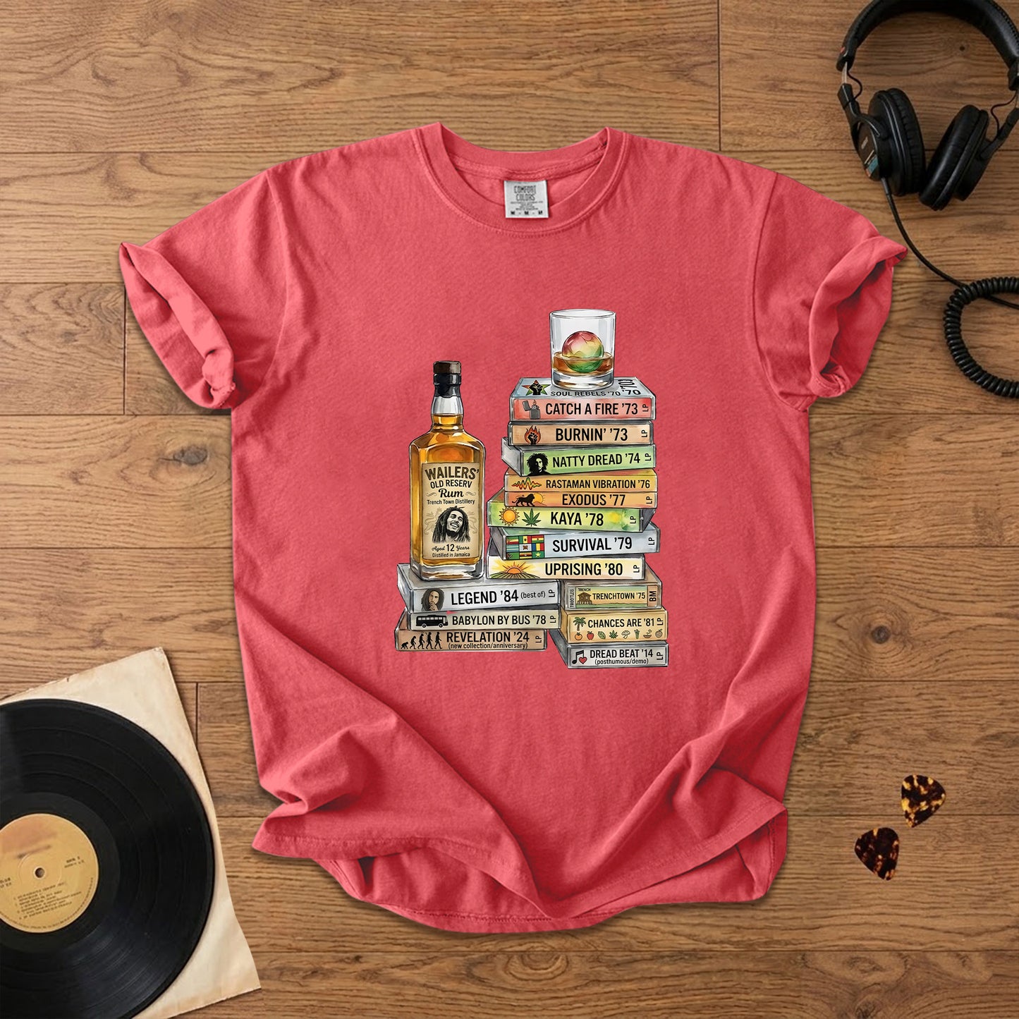 Bob Marley Cassette Album Collection T-Shirt – Retro Rock Music Bob Marley Merch Tee