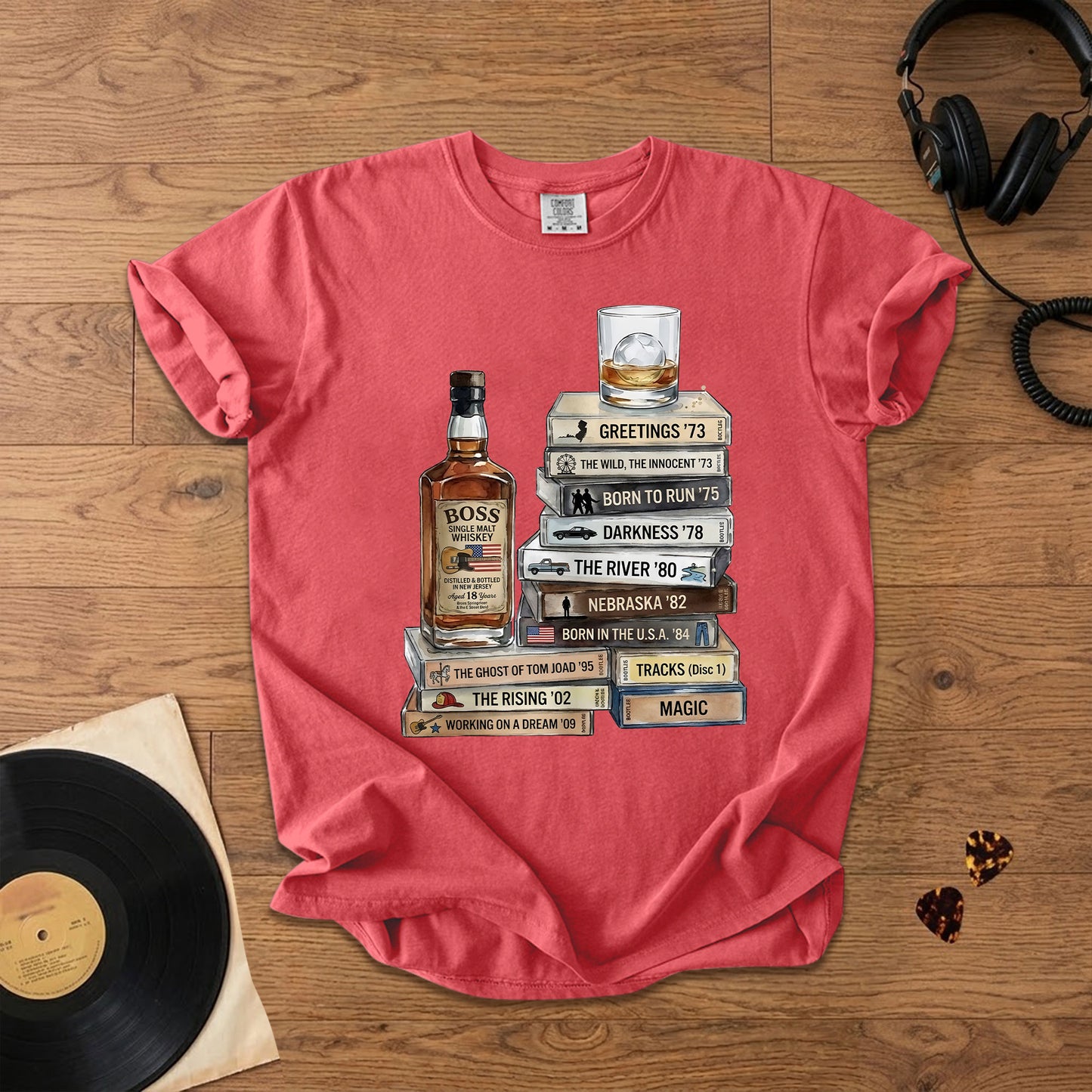 Bruce Springsteen Cassette Album Collection T-Shirt – Vinatge Rock Music Bruce Springsteen Merch Tee