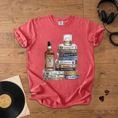 Deadhead Whisky Comfort Tee – Retro Grateful Dead Music Graphic Shirt